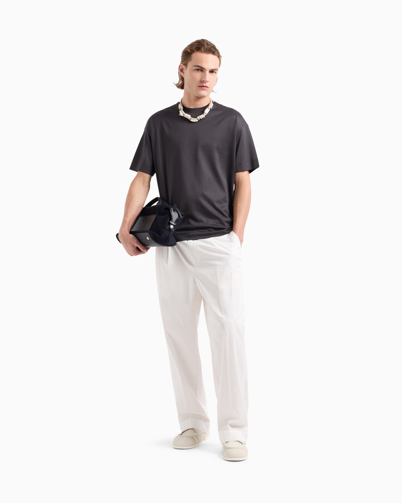 Loose-fit T-shirt in an ASV Lyocell-blend jersey Slide 1