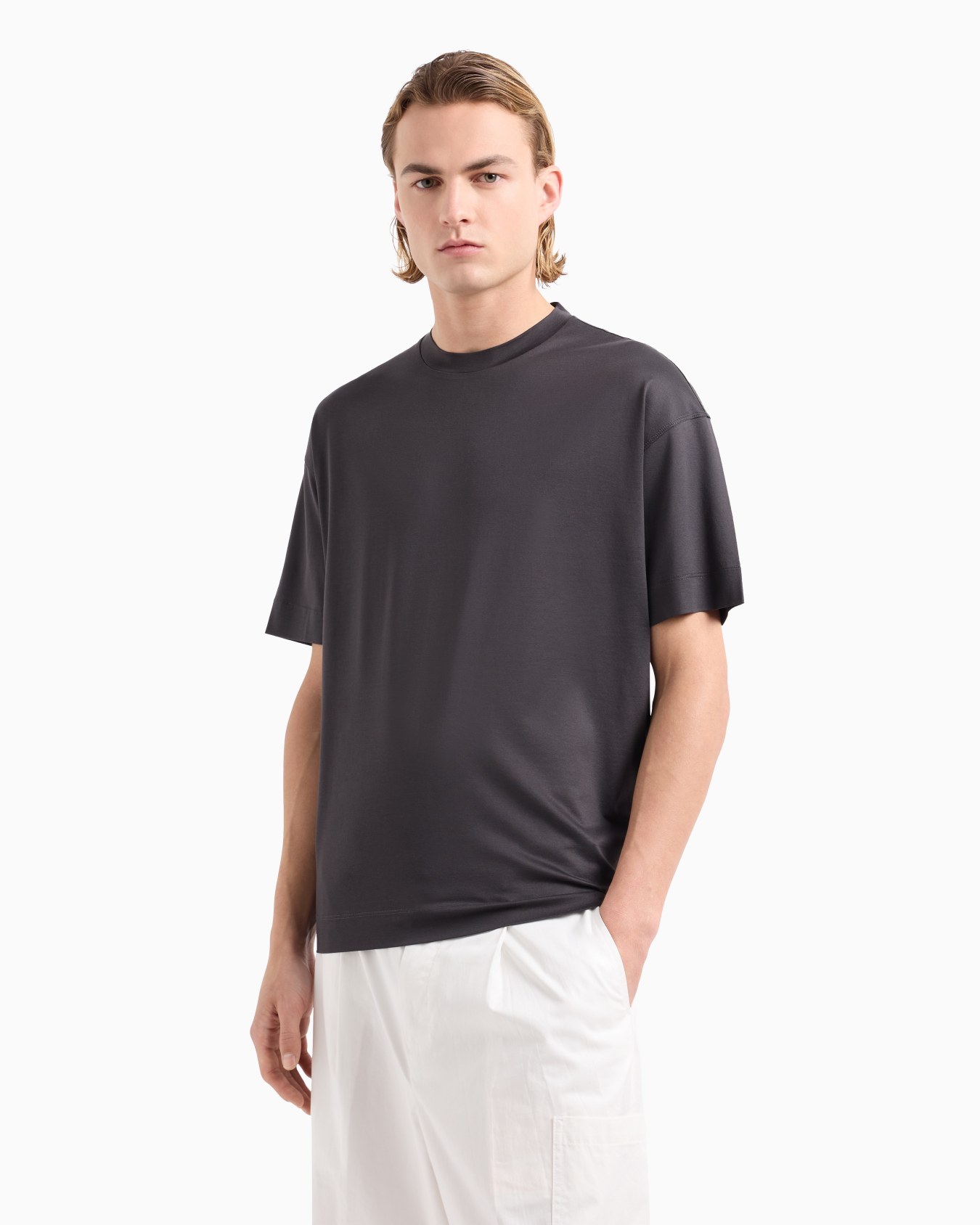 Loose-fit T-shirt in an ASV Lyocell-blend jersey Slide 3