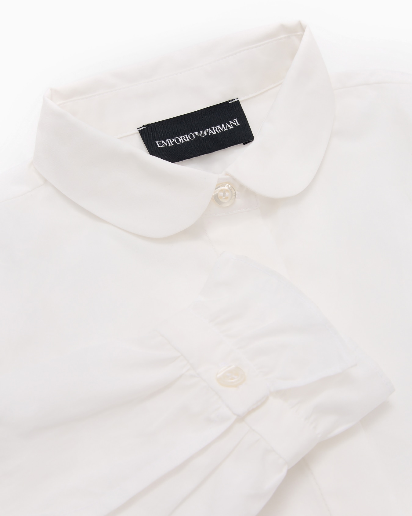 Camisa de cuello claudine de popelina Diapositiva 1