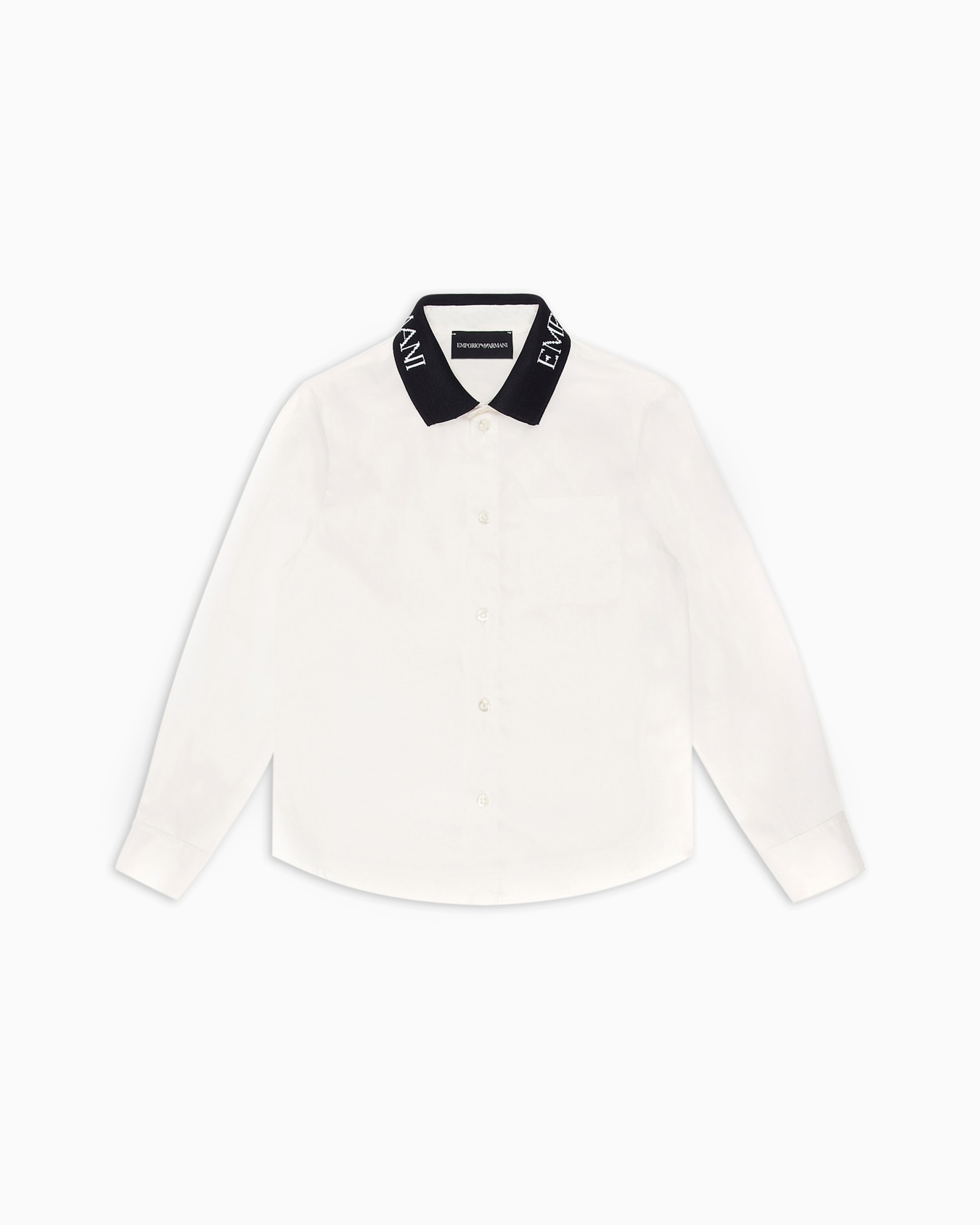 Camicia con collo in maglia logato Slide 0