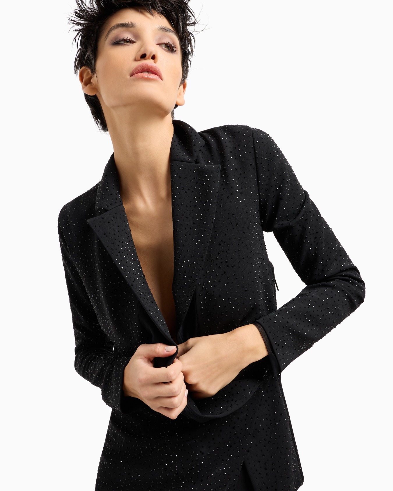 ASV viscose single-breasted jacket with all-over embroidery Slide 5