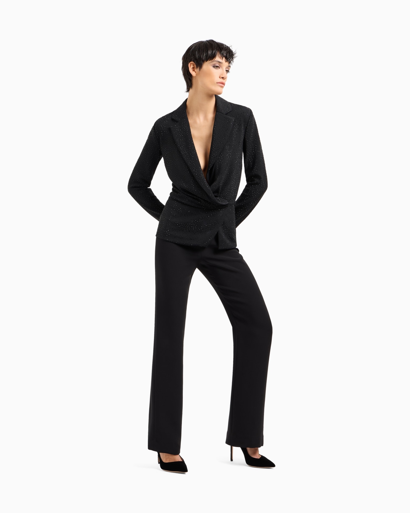 ASV viscose single-breasted jacket with all-over embroidery Slide 1