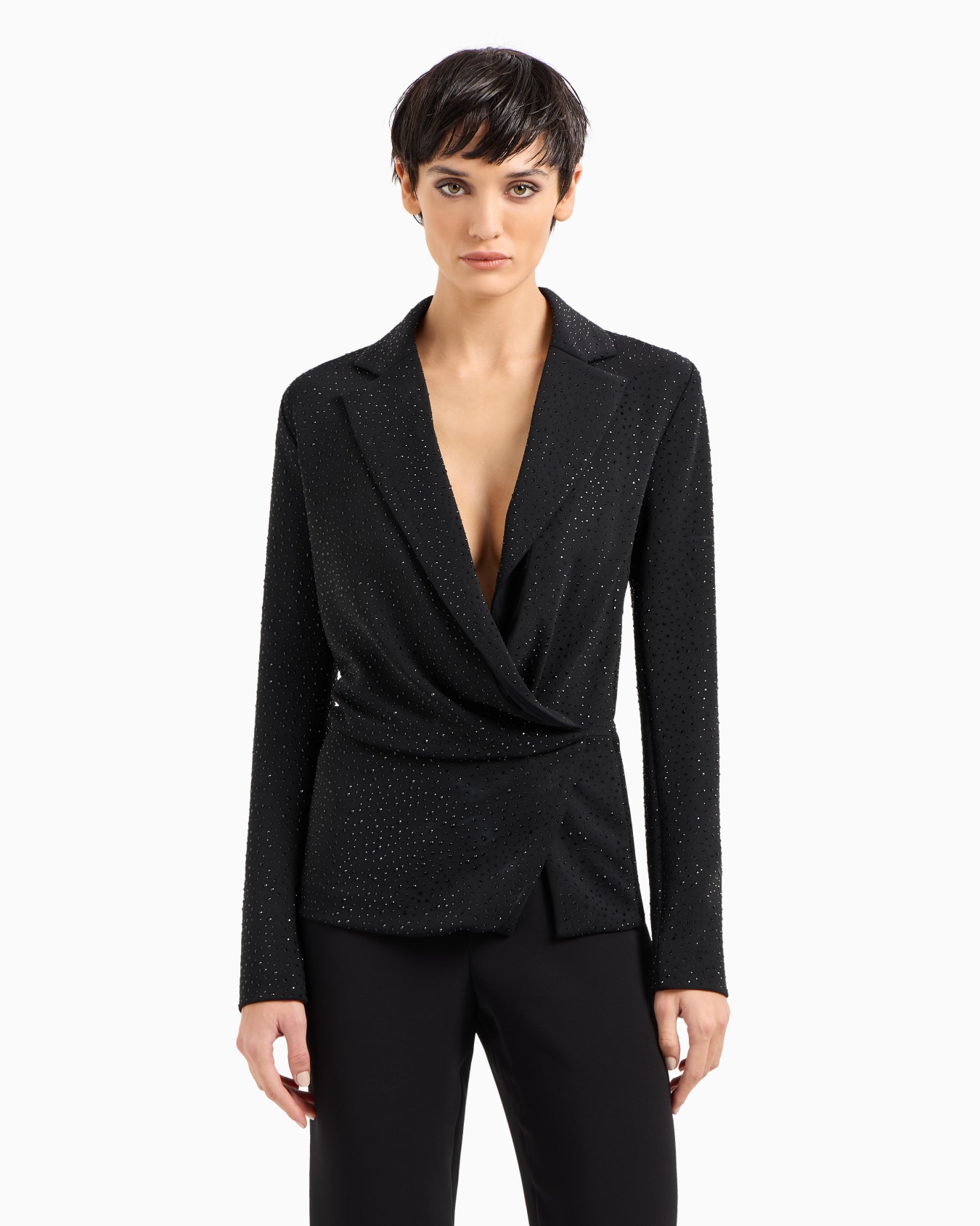 ASV viscose single-breasted jacket with all-over embroidery Slide 3
