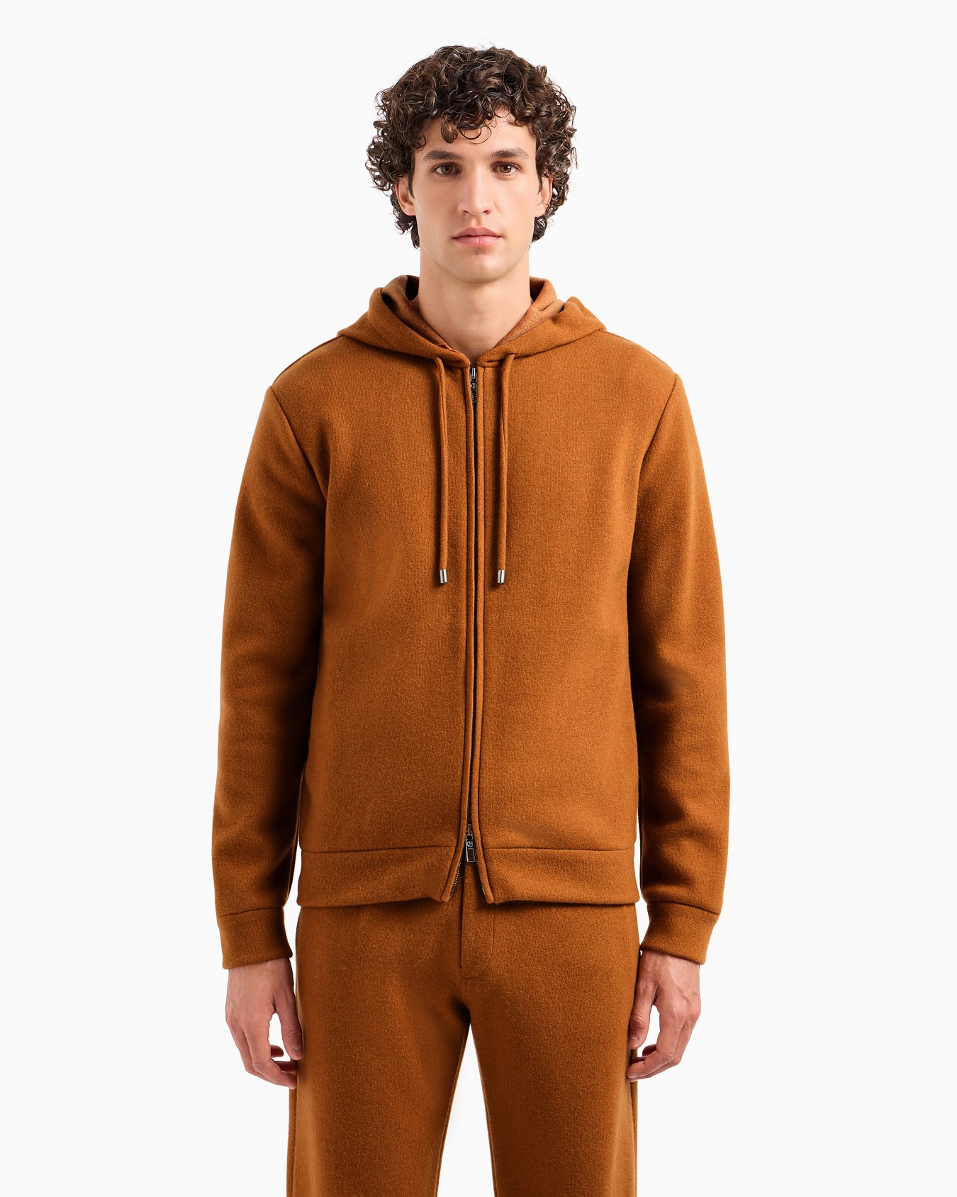 Giorgio Armani Vicuña sweatshirt with hood in cashmere and vicuña Slide 3