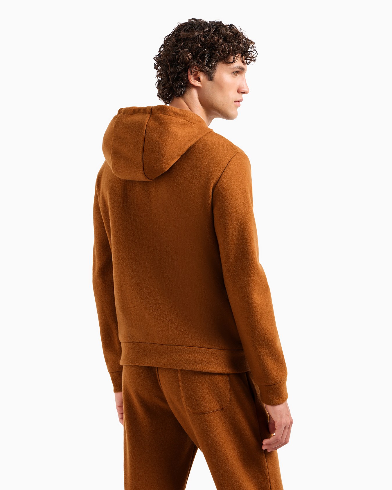 Giorgio Armani Vicuña sweatshirt with hood in cashmere and vicuña Slide 2
