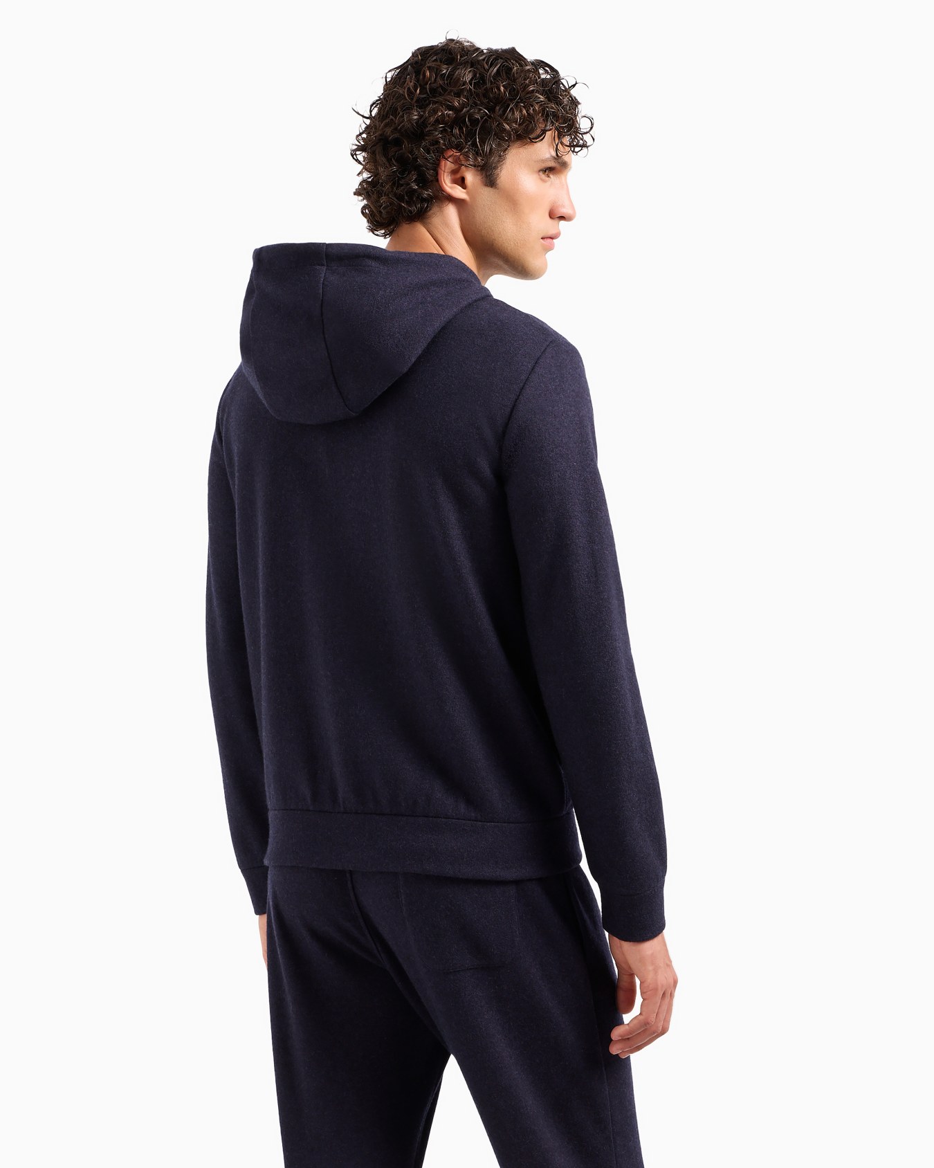 Giorgio Armani Vicuña sweatshirt with hood in cashmere and vicuña Slide 2