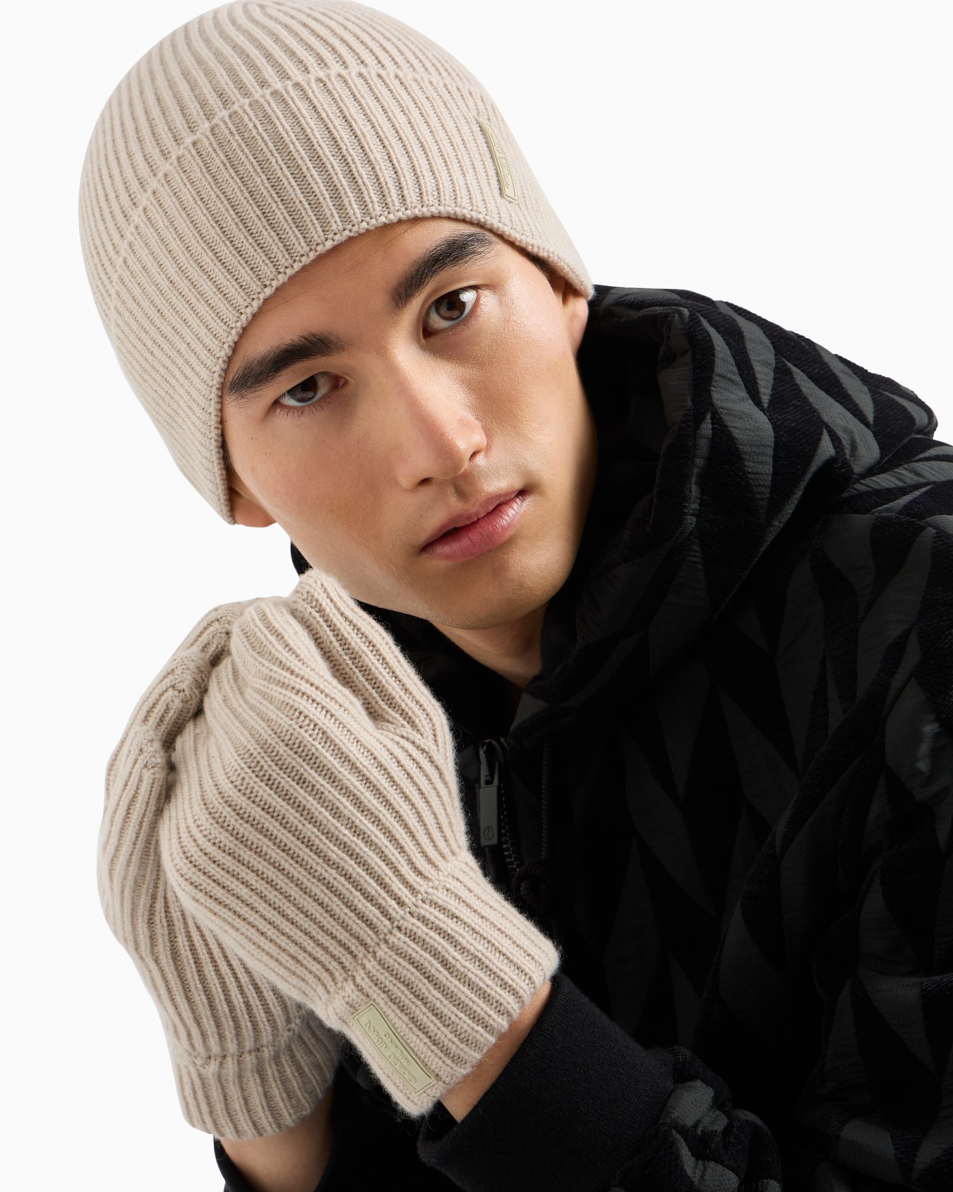 Gloves in pure cashmere knit Slide 2