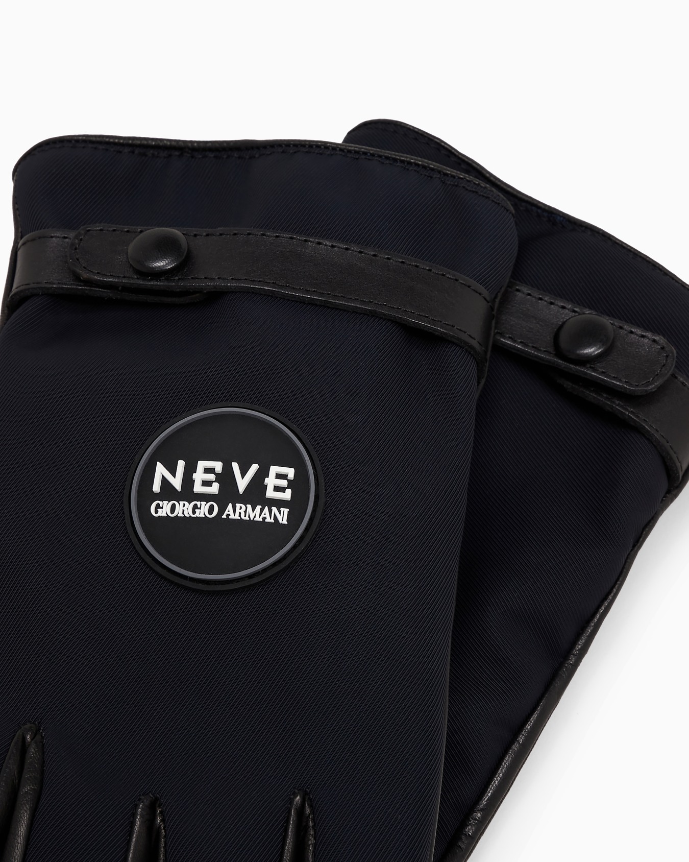 Giorgio Armani Neve nappa-leather and technical nylon gloves Slide 1