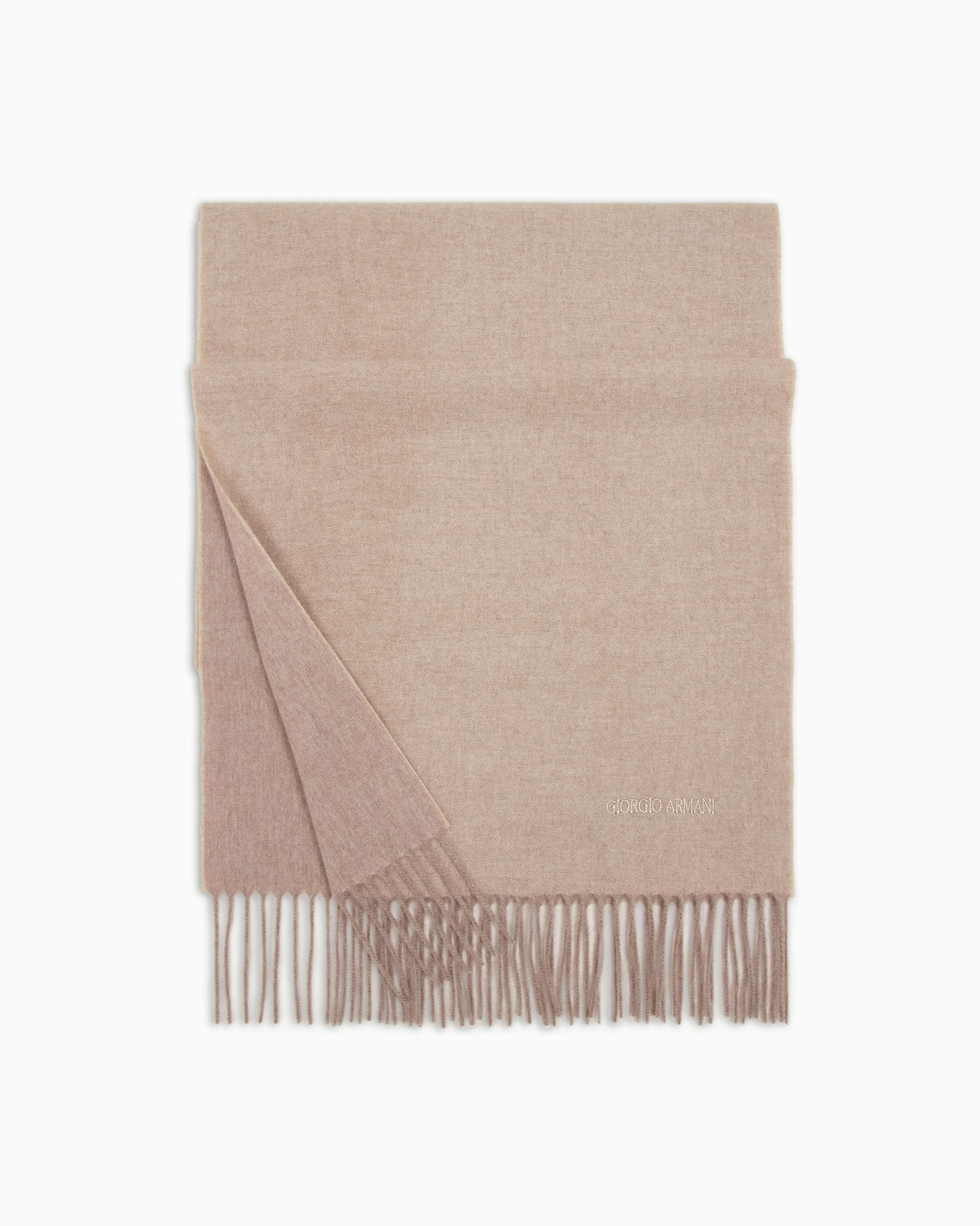 Cashmere scarf with embroidered logo Slide 0