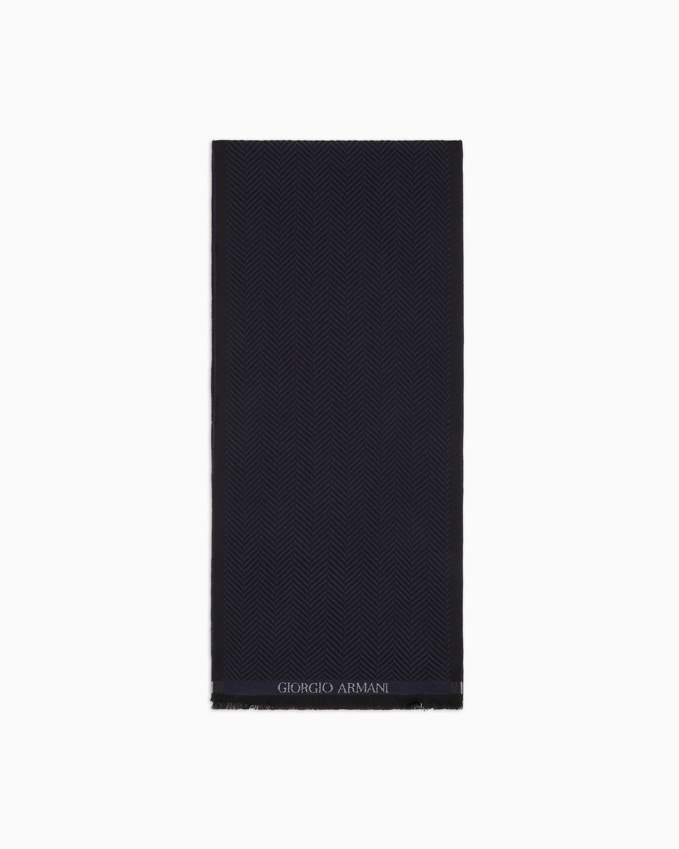 Chevron jacquard wool scarf Slide 0