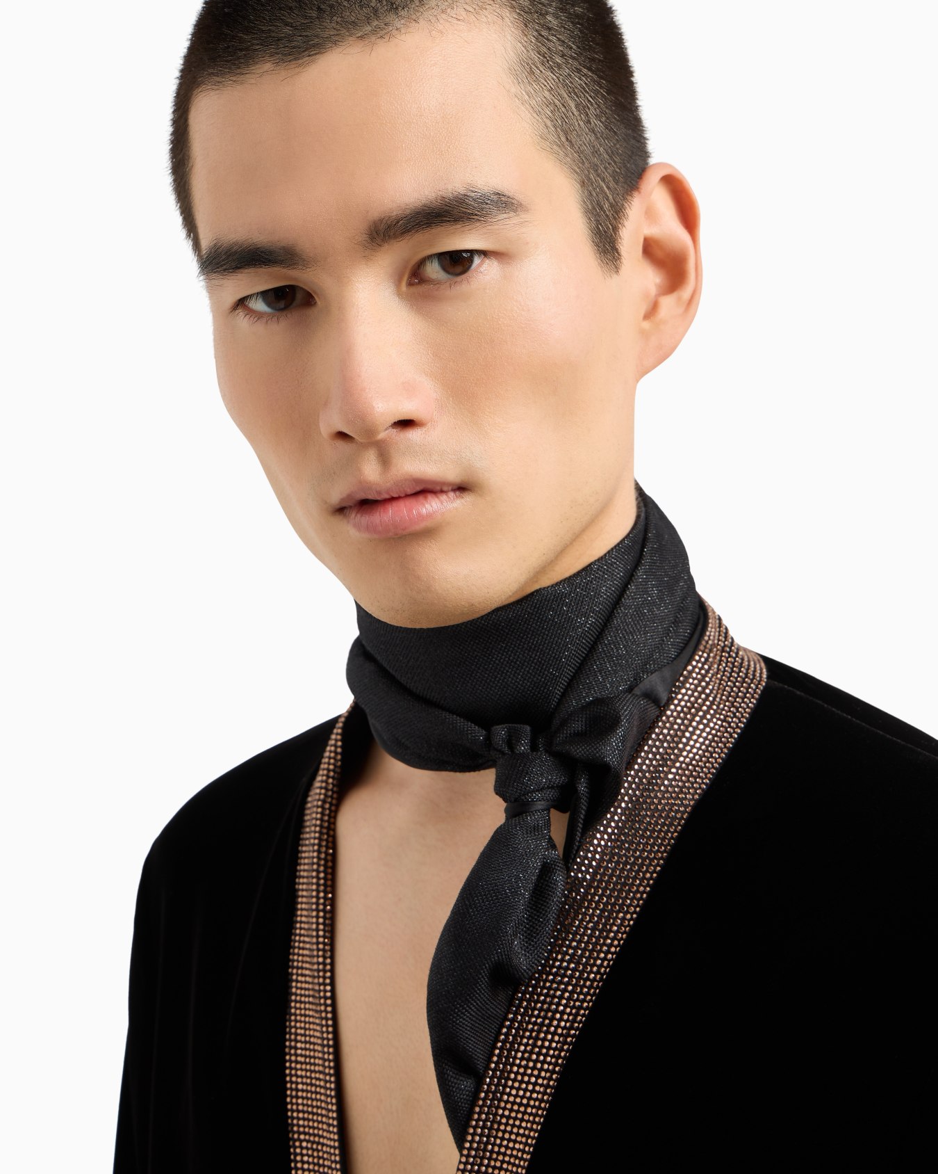 Giorgio's silk and lurex scarf Slide 2