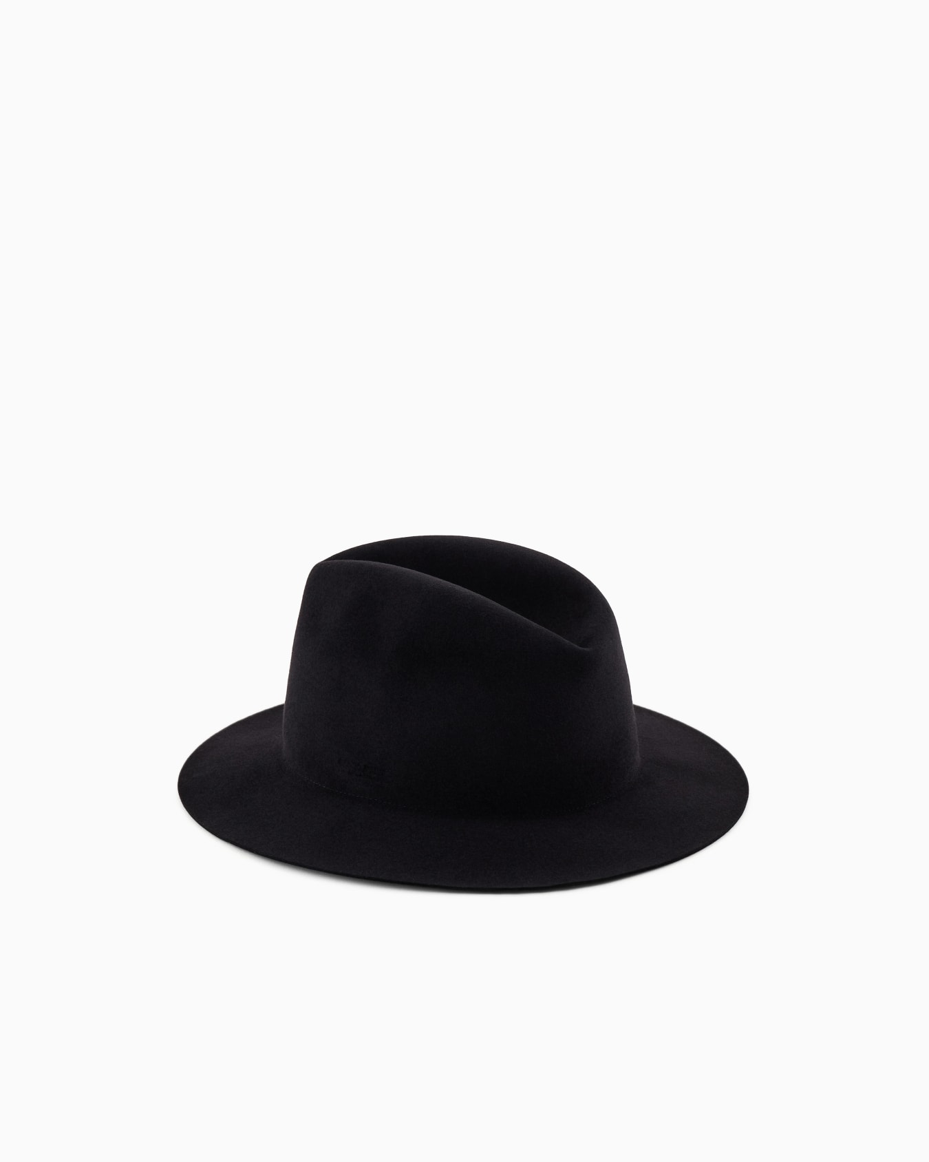 Wide-brimmed, rabbit-fur hat Slide 1