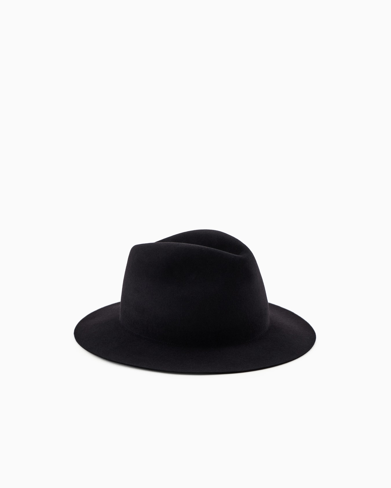 Wide-brimmed, rabbit-fur hat Slide 0