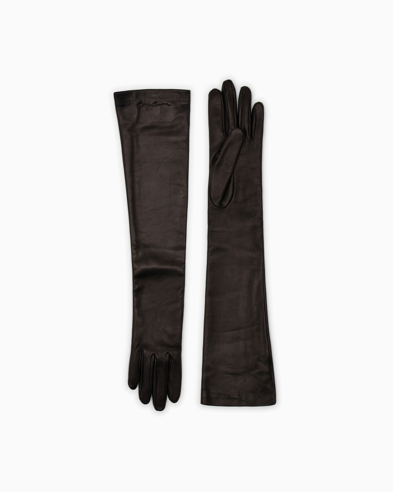 Lange Handschuhe aus Nappaleder Folie 0