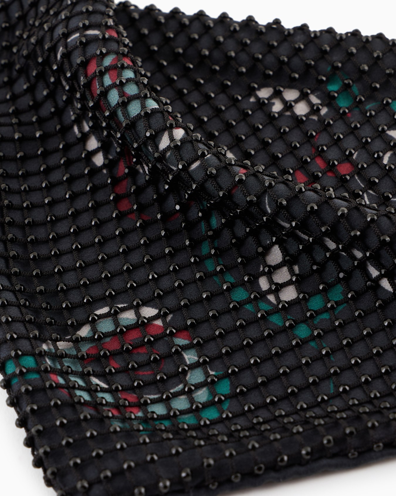 Printed silk scarf with rhinestones Slide 1