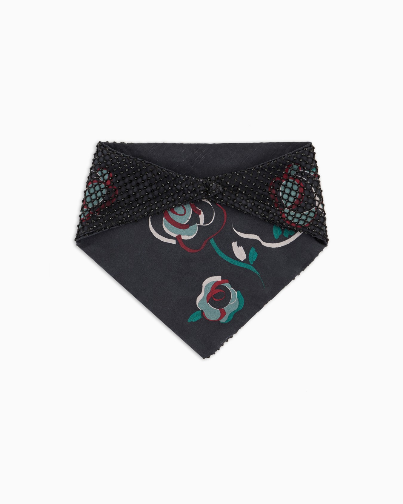 Printed silk scarf with rhinestones Slide 0