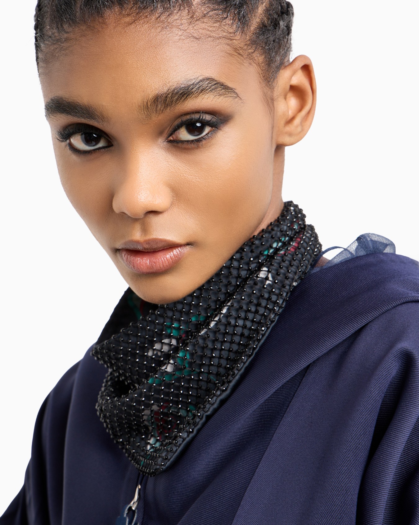 Printed silk scarf with rhinestones Slide 2