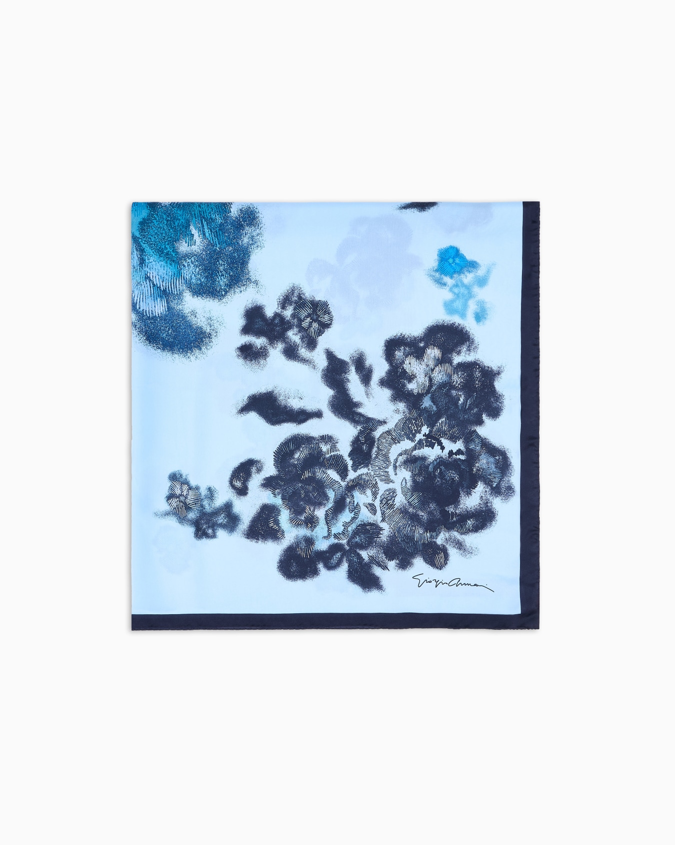 Silk foulard with a floral print Slide 0