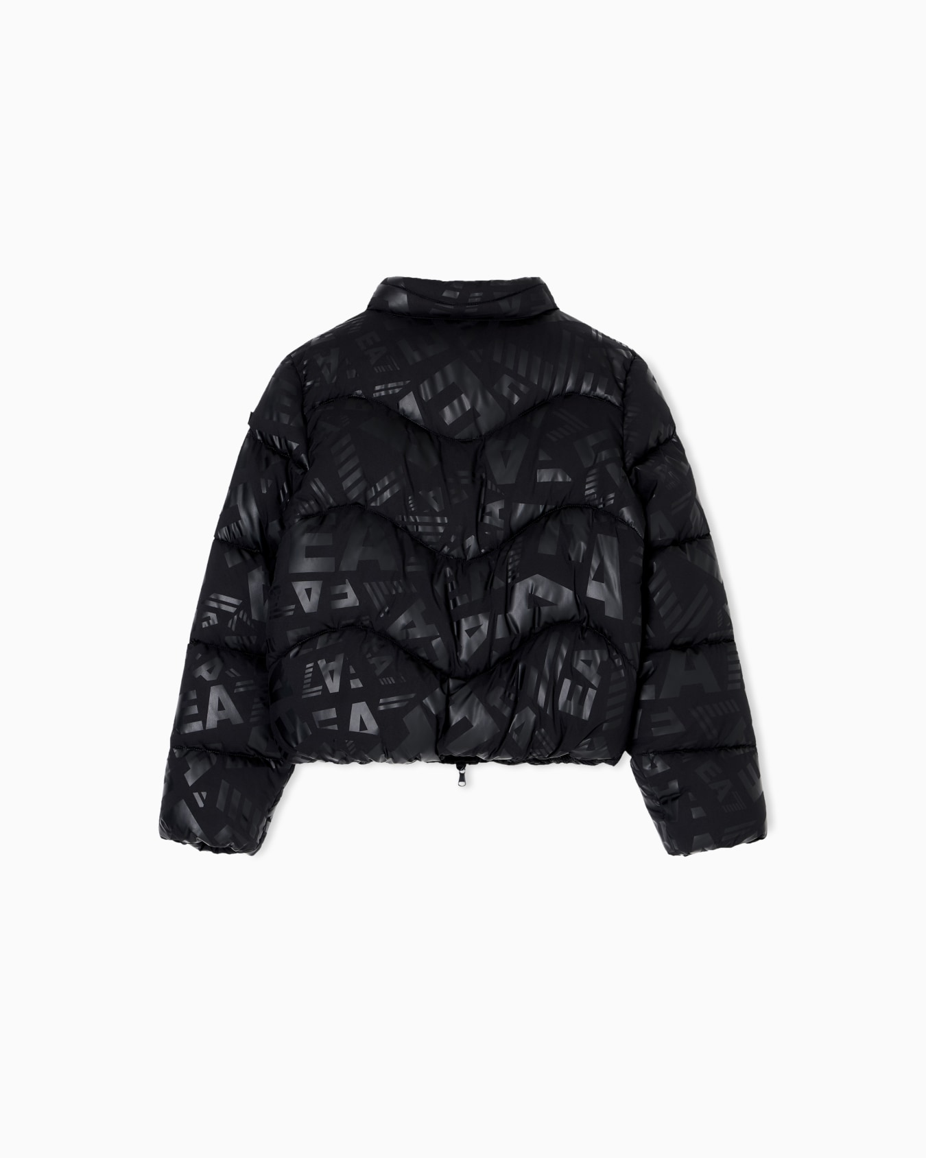 Nylon padded jacket with all-over monogram print Slide 2