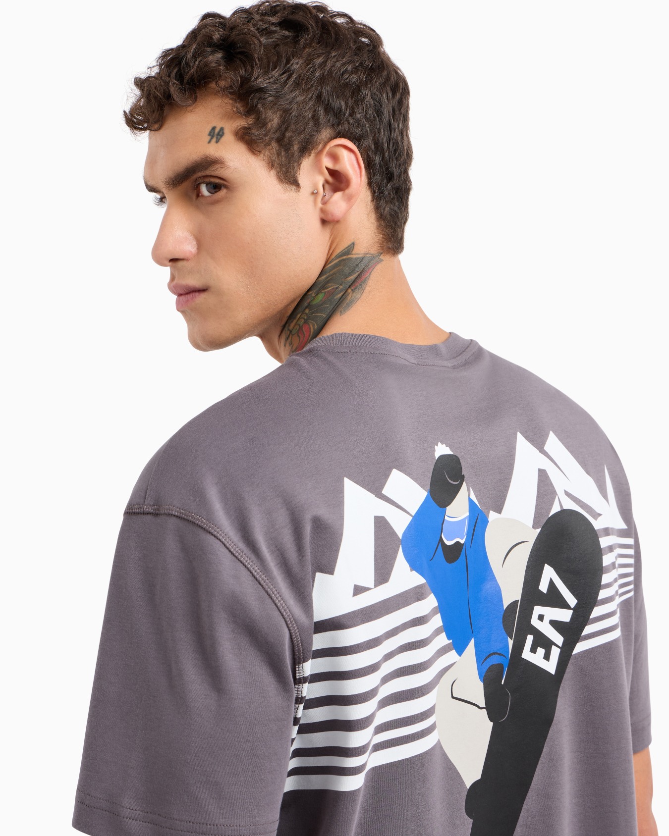 Graphic Series printed stretch-cotton crew-neck T-shirt Slide 4