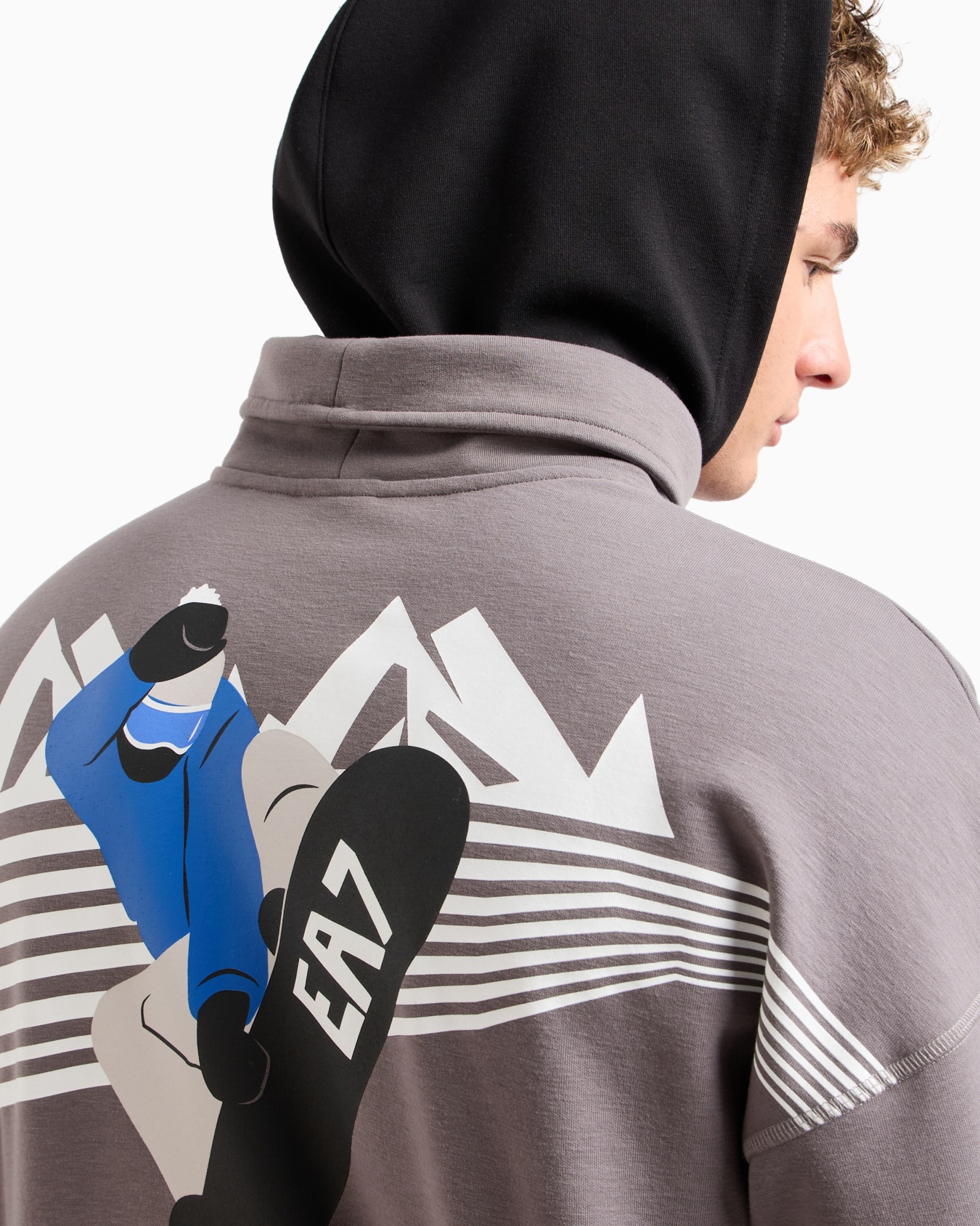 Graphic Series printed cotton-blend hooded sweatshirt Slide 5