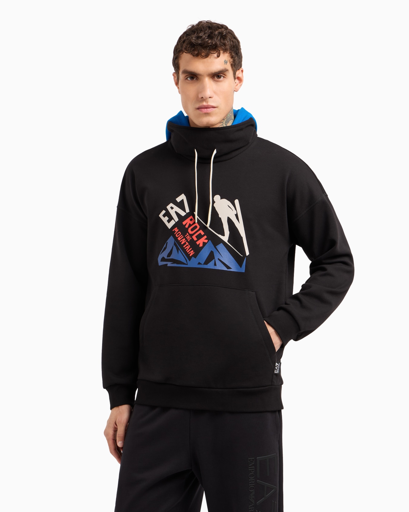 Graphic Series printed cotton-blend hooded sweatshirt Slide 1