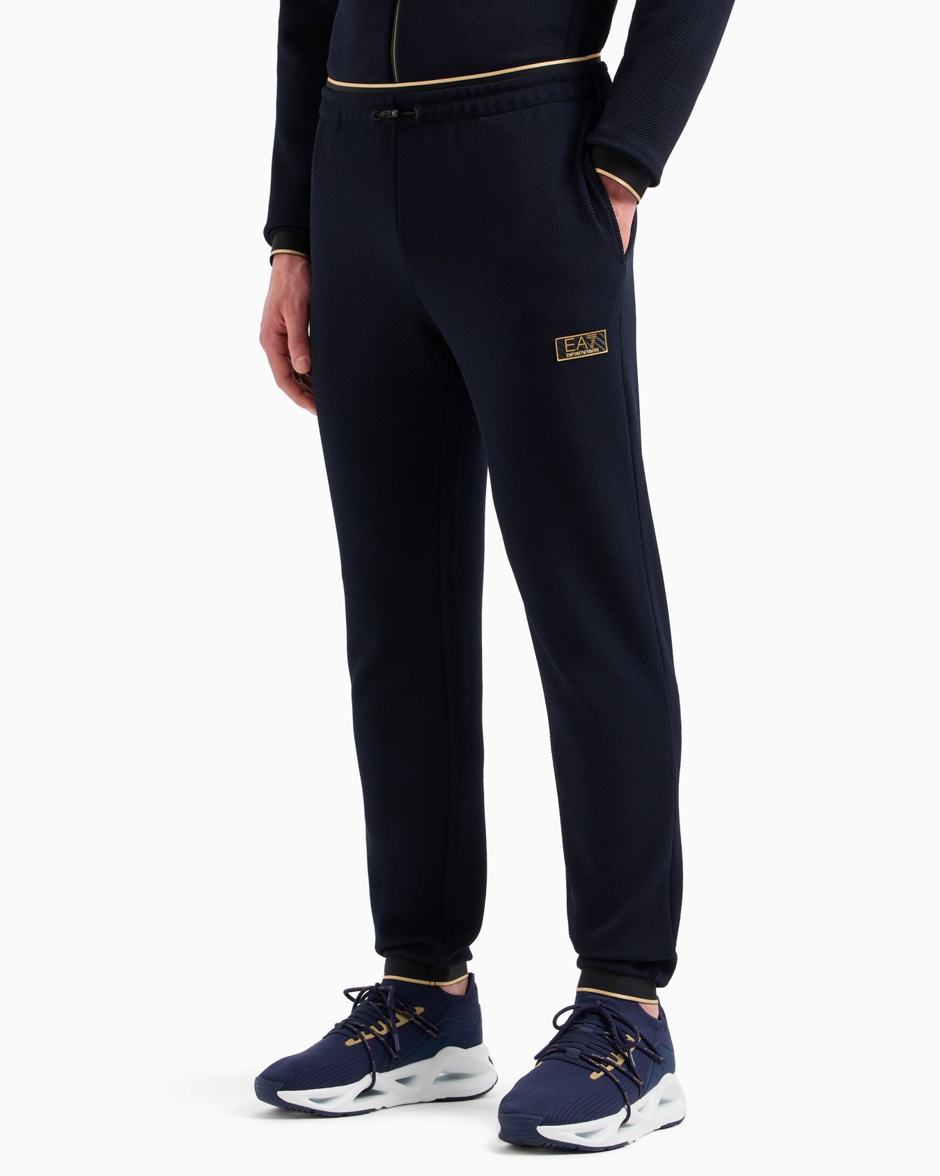 Gold Label stretch technical-piqué joggers Slide 1