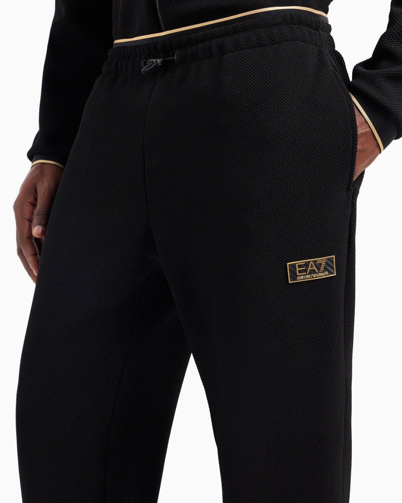 Gold Label stretch technical-piqué joggers Slide 4