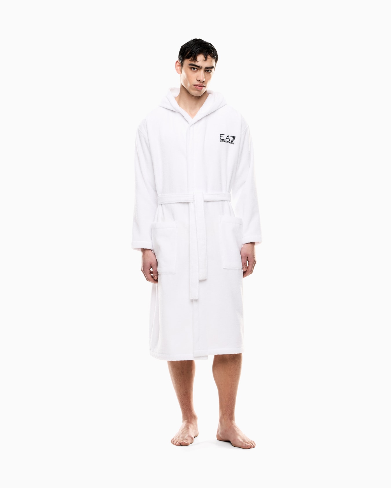 Cotton terry bathrobe Slide 1