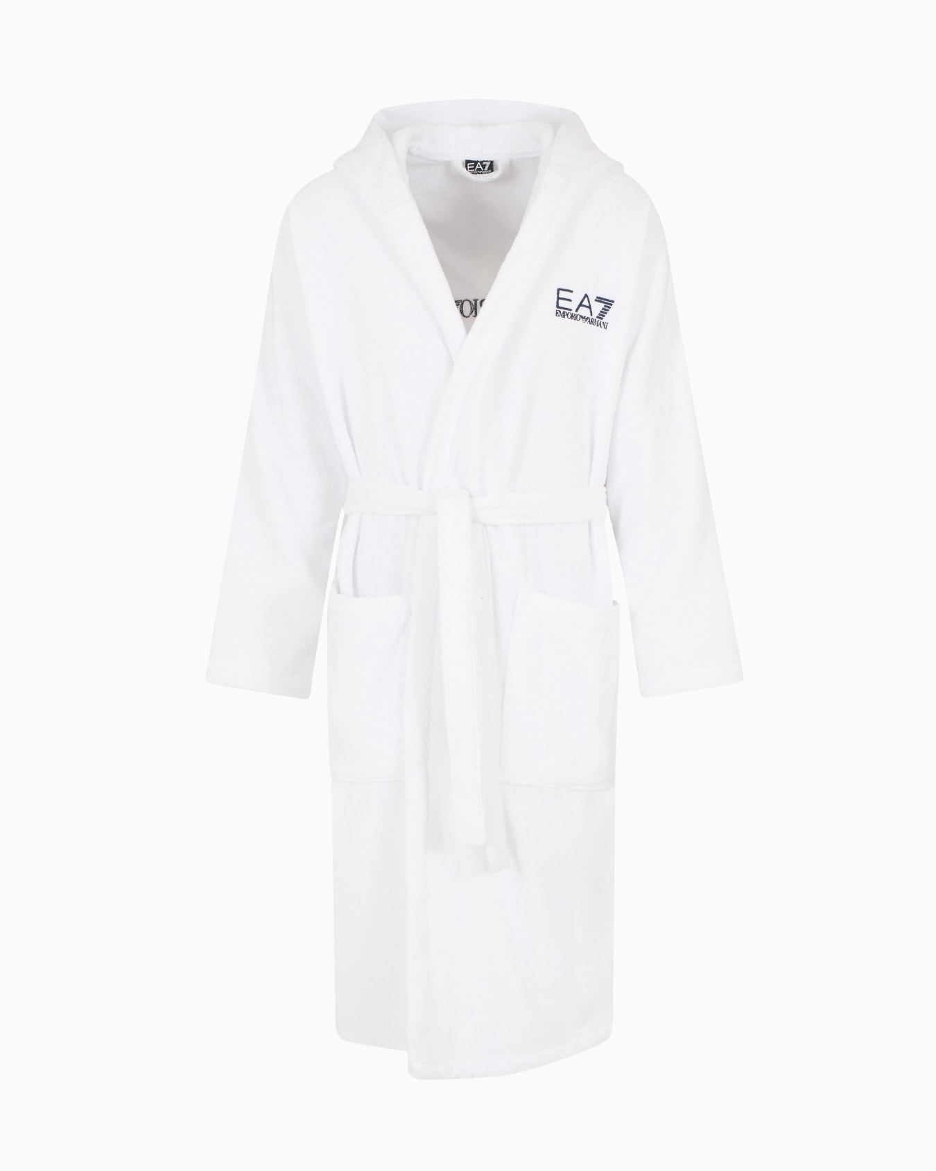 Cotton terry bathrobe Slide 0