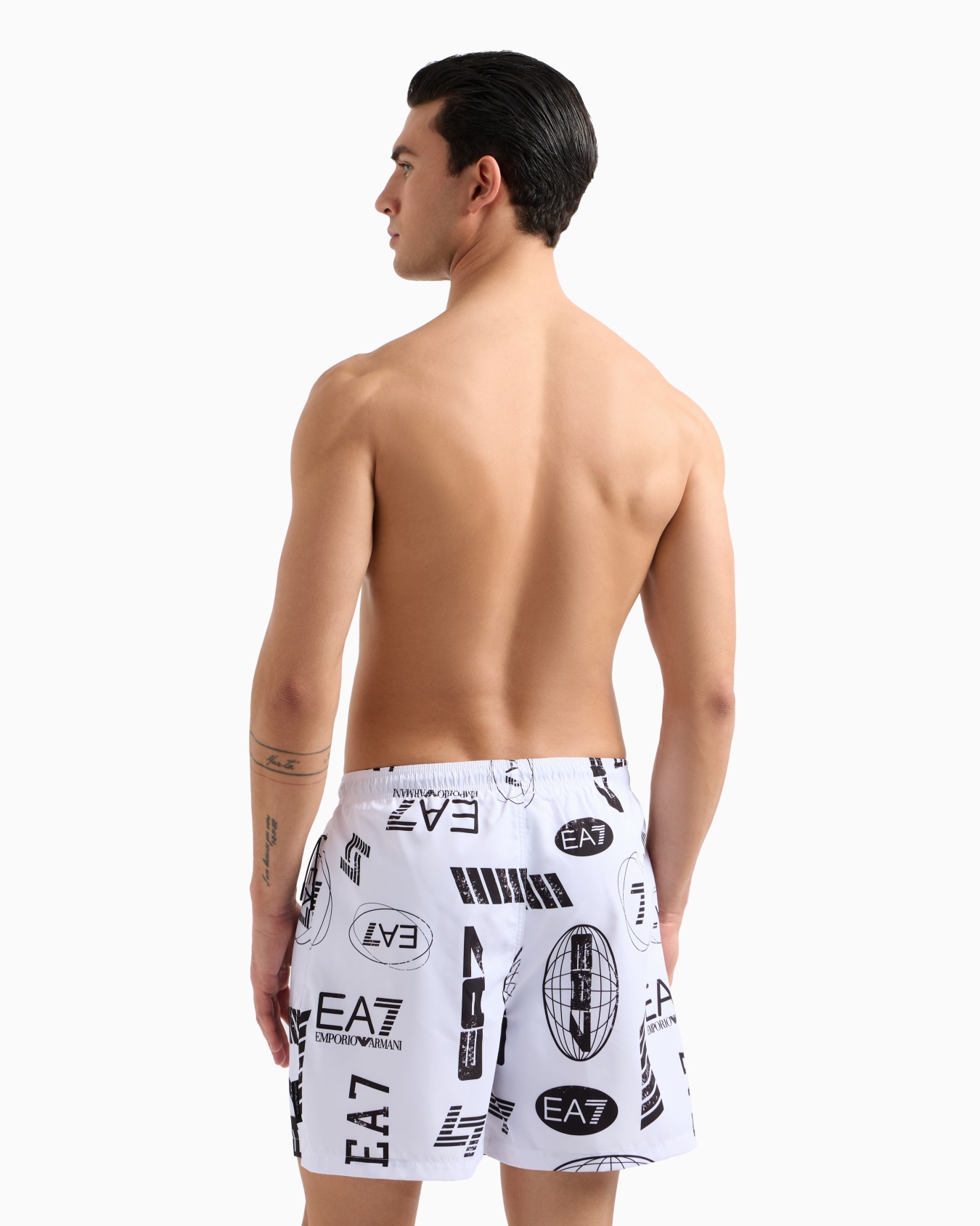 Logo Series swim trunks with all-over logo print Slide 2
