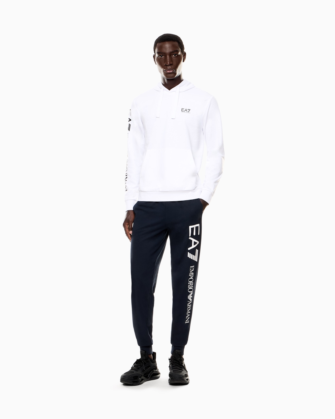 Logo Series cotton hooded, zip-up sweatshirt Slide 1