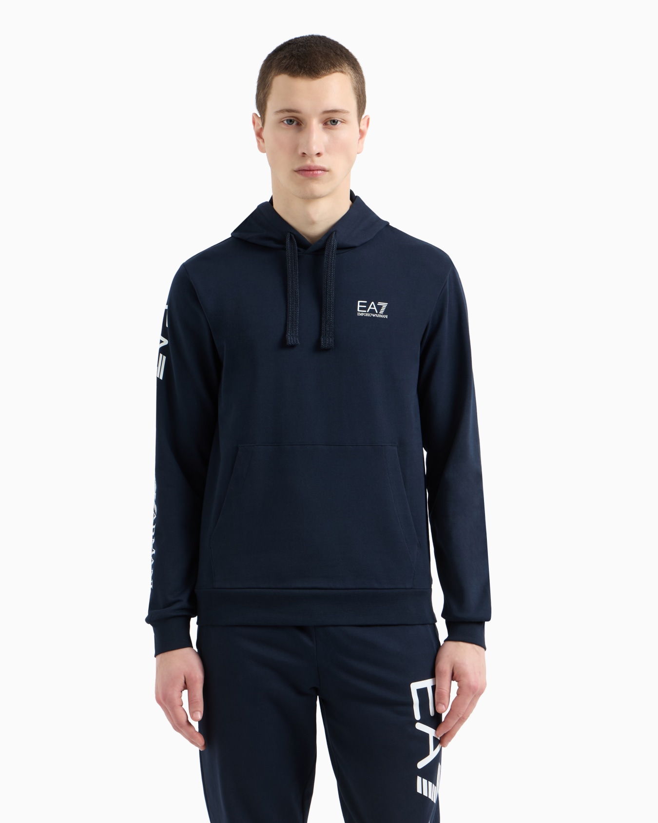 Felpa con cappuccio e zip Logo Series in cotone Slide 3