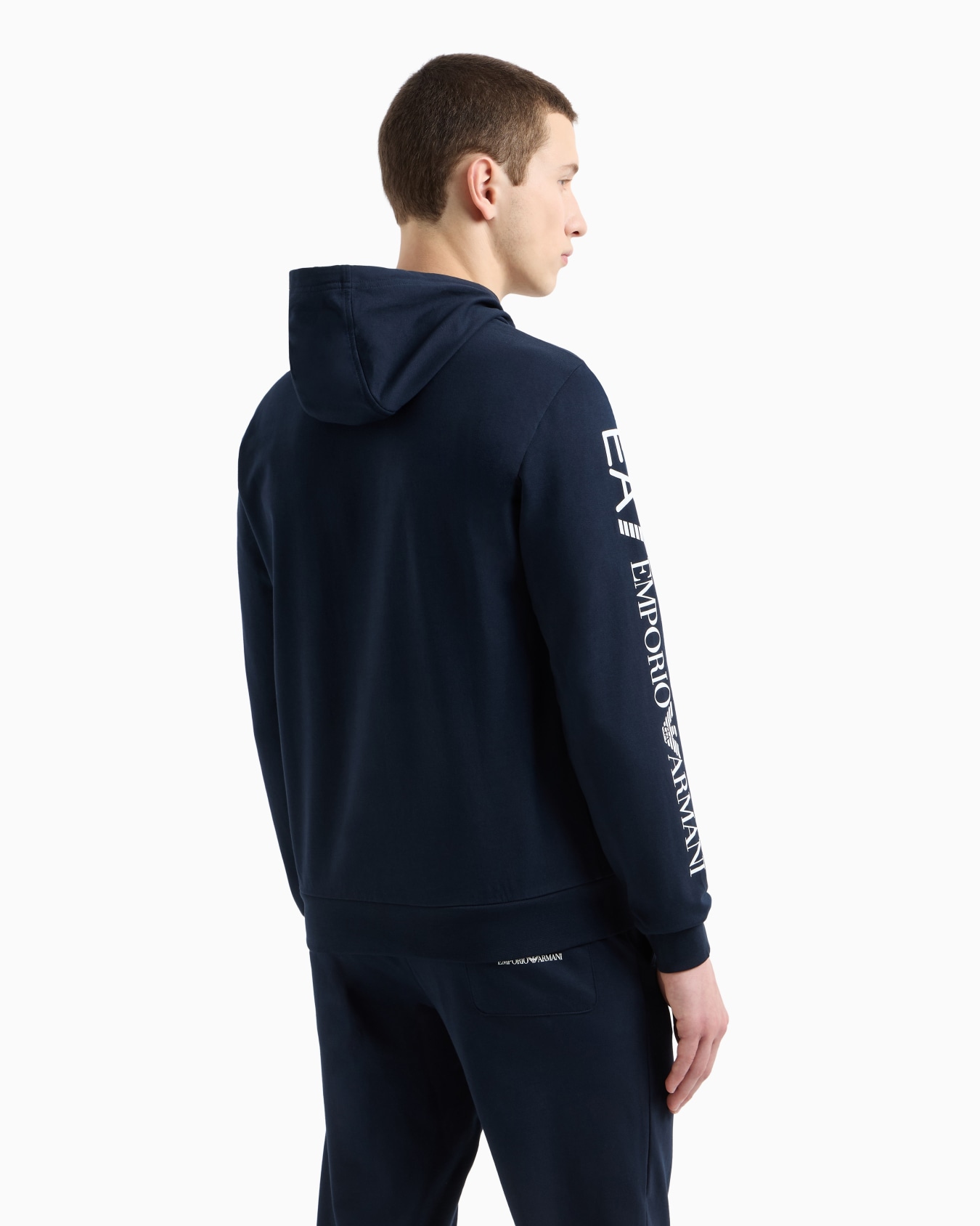 Felpa con cappuccio e zip Logo Series in cotone Slide 2
