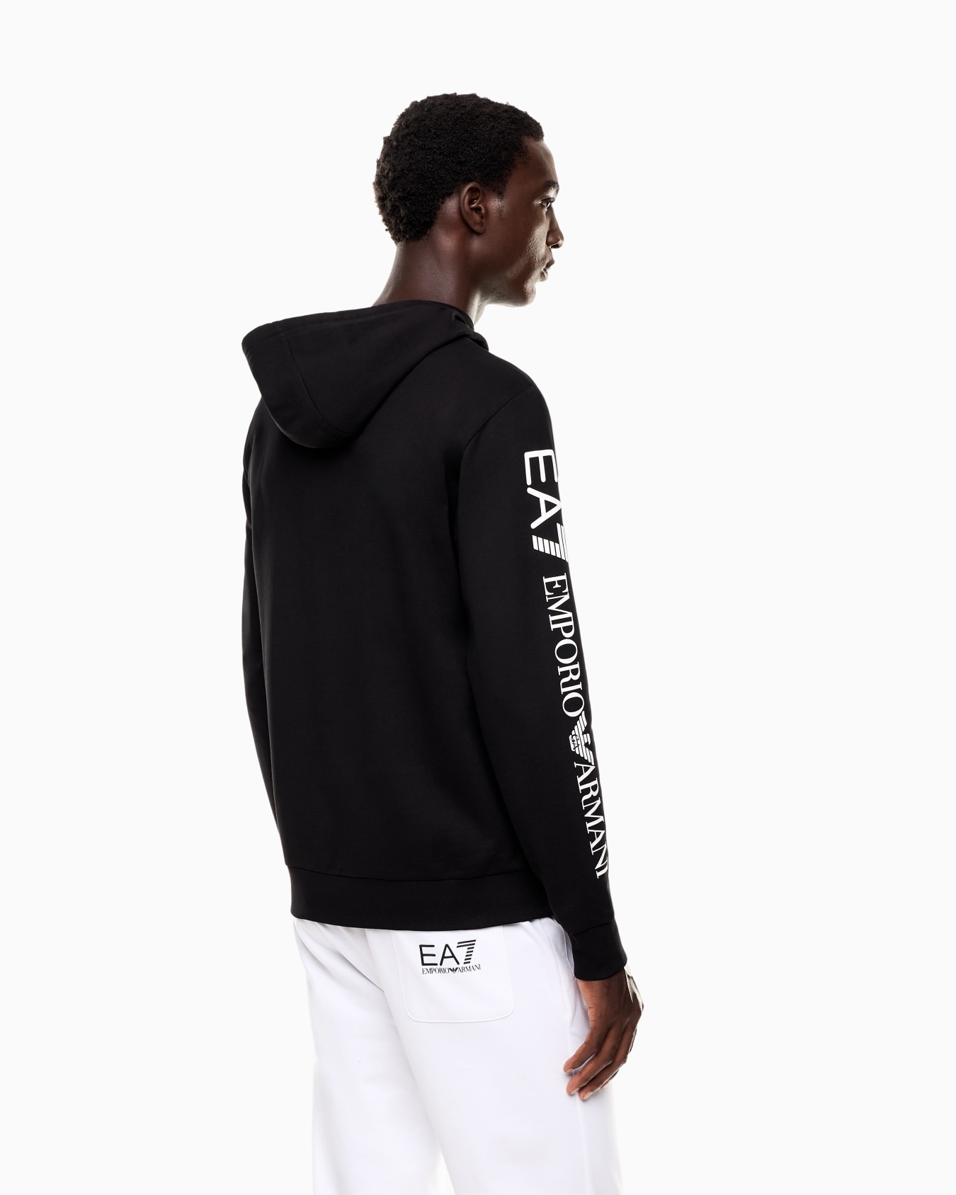 Felpa con cappuccio e zip Logo Series in cotone Slide 2