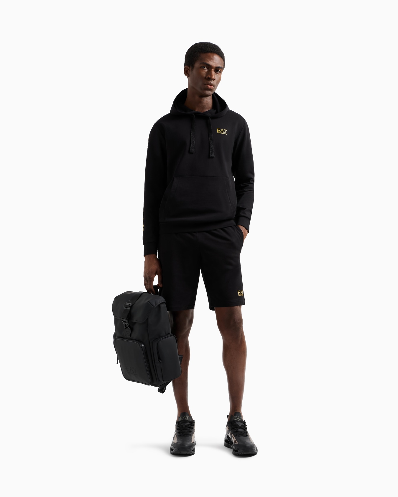 Felpa con cappuccio e zip Logo Series in cotone Slide 1