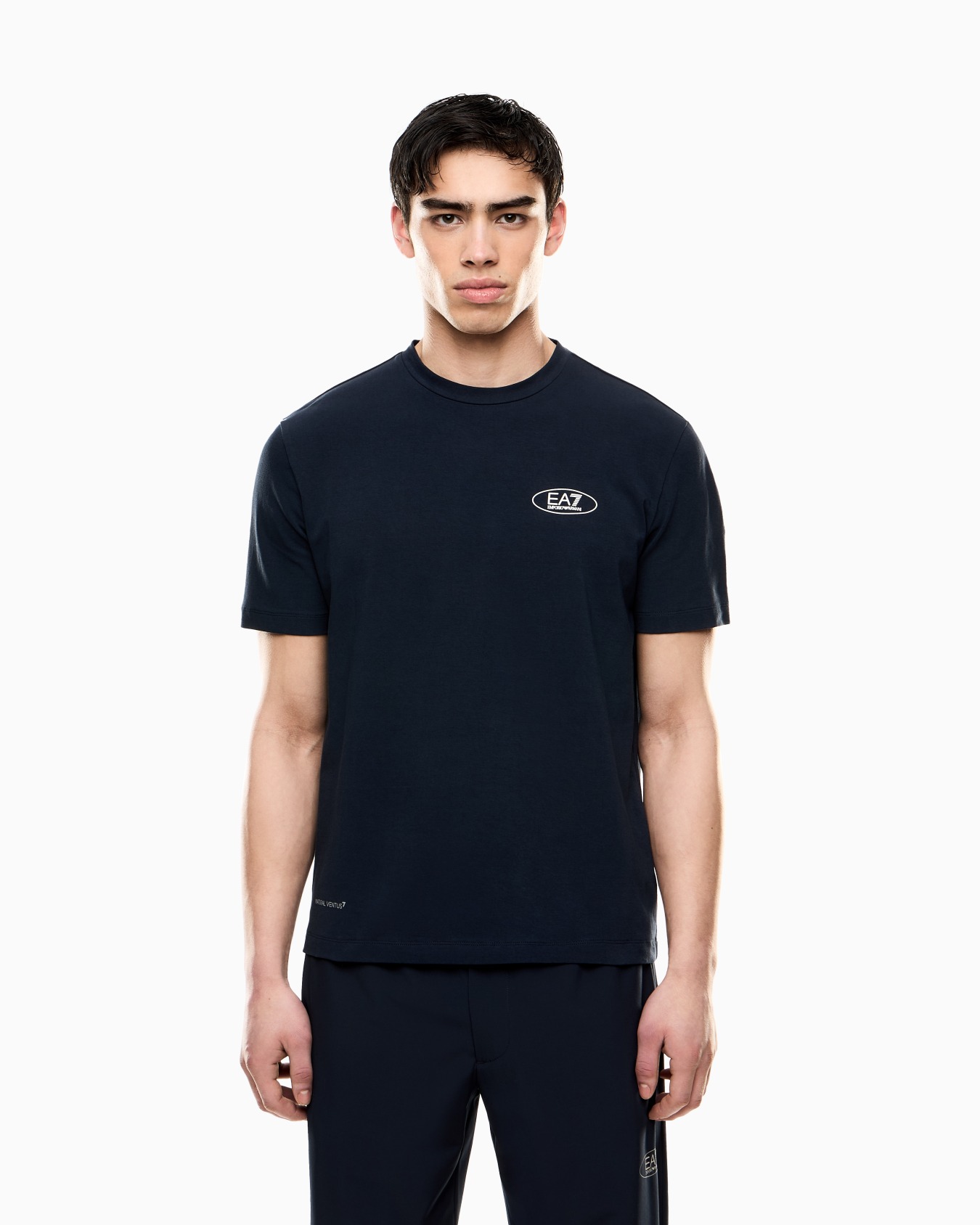 T-shirt ras-du-cou Armani Blue Sport en tissu technique Natural VENTUS7 Diapositive 3