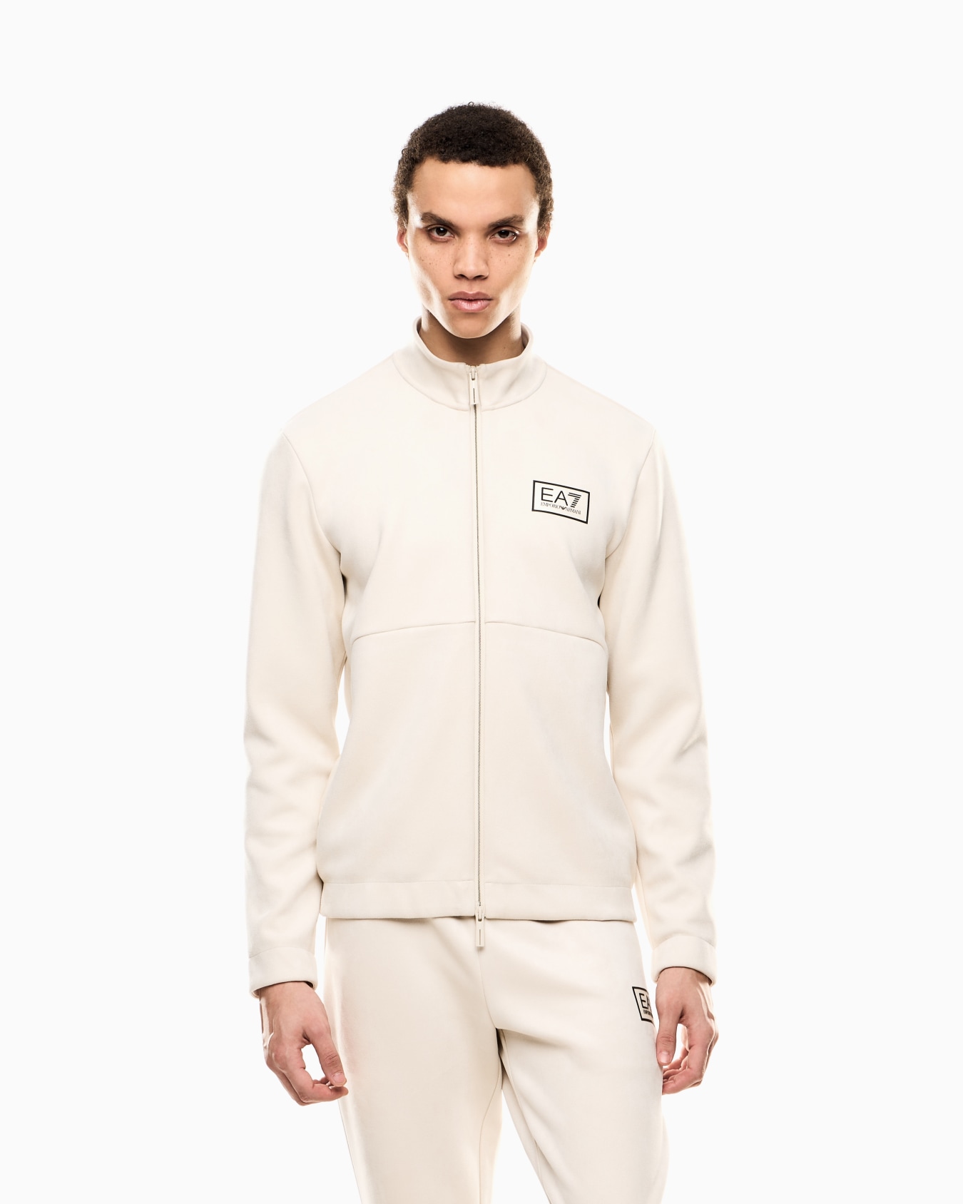 Gold Label Sweatshirt mit Reißverschluss aus Stoff in Veloursleder-Optik Folie 3