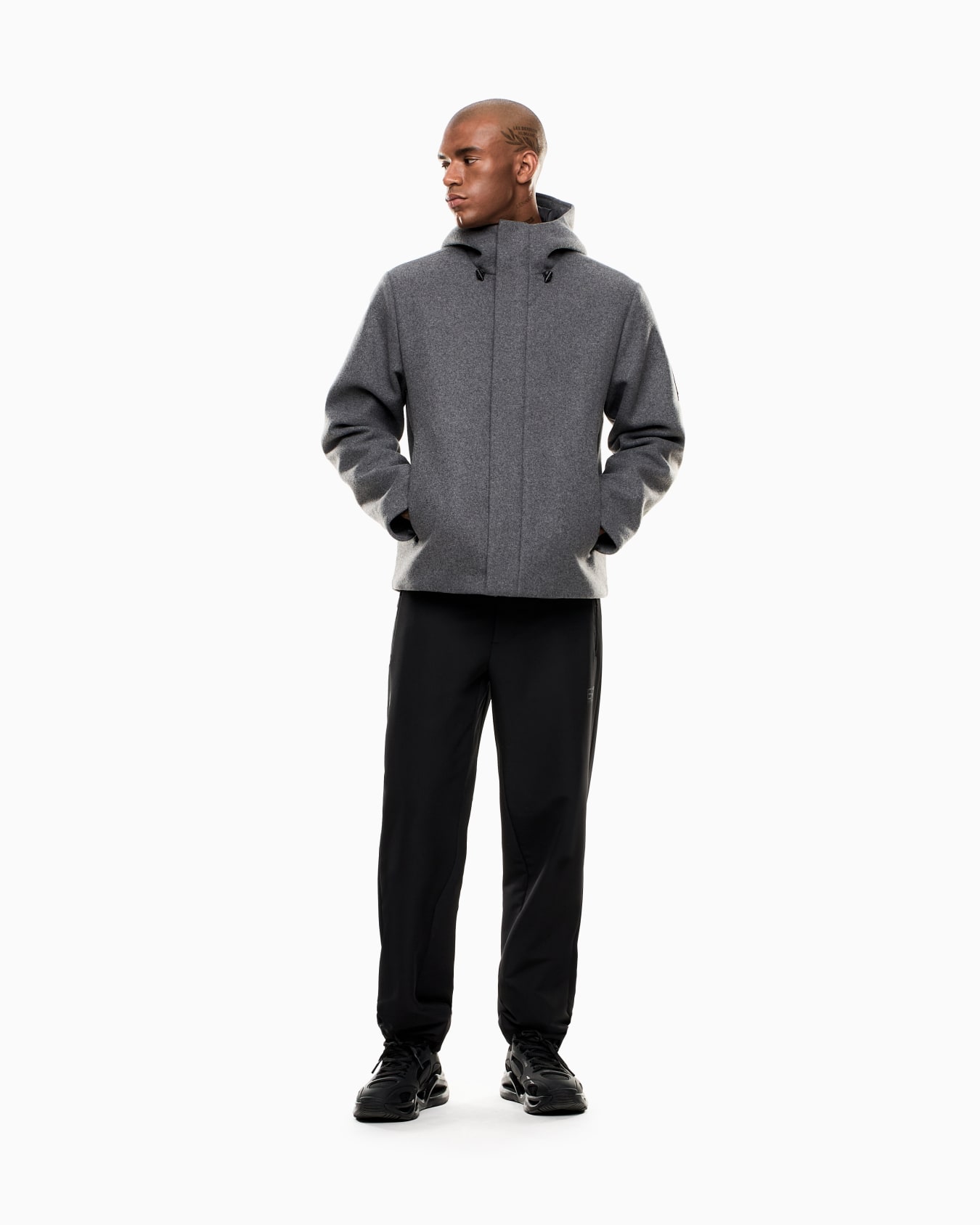 Wool-blend cloth pea coat Slide 1
