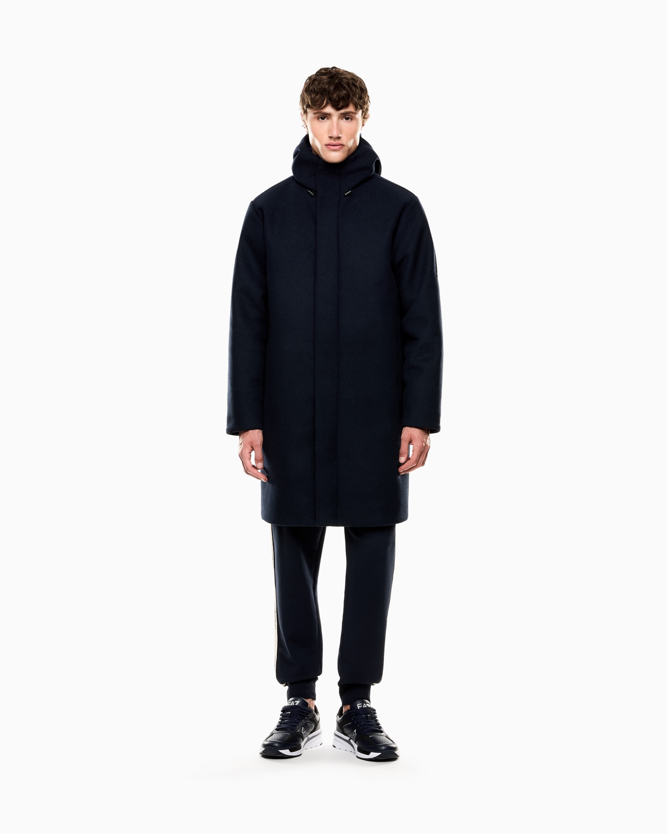 Wool-blend hooded parka Slide 1