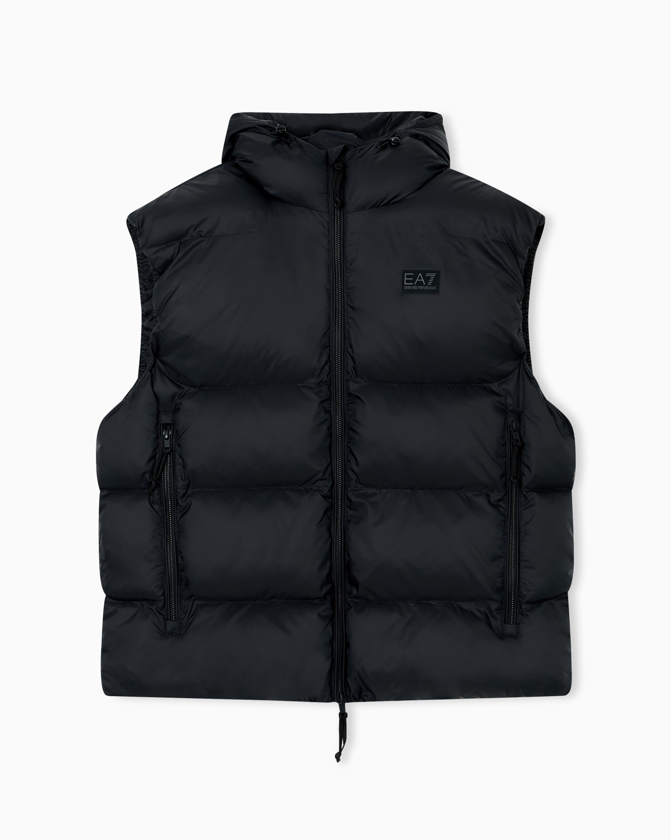Padded, hooded gilet made of technical fabric Slide 0