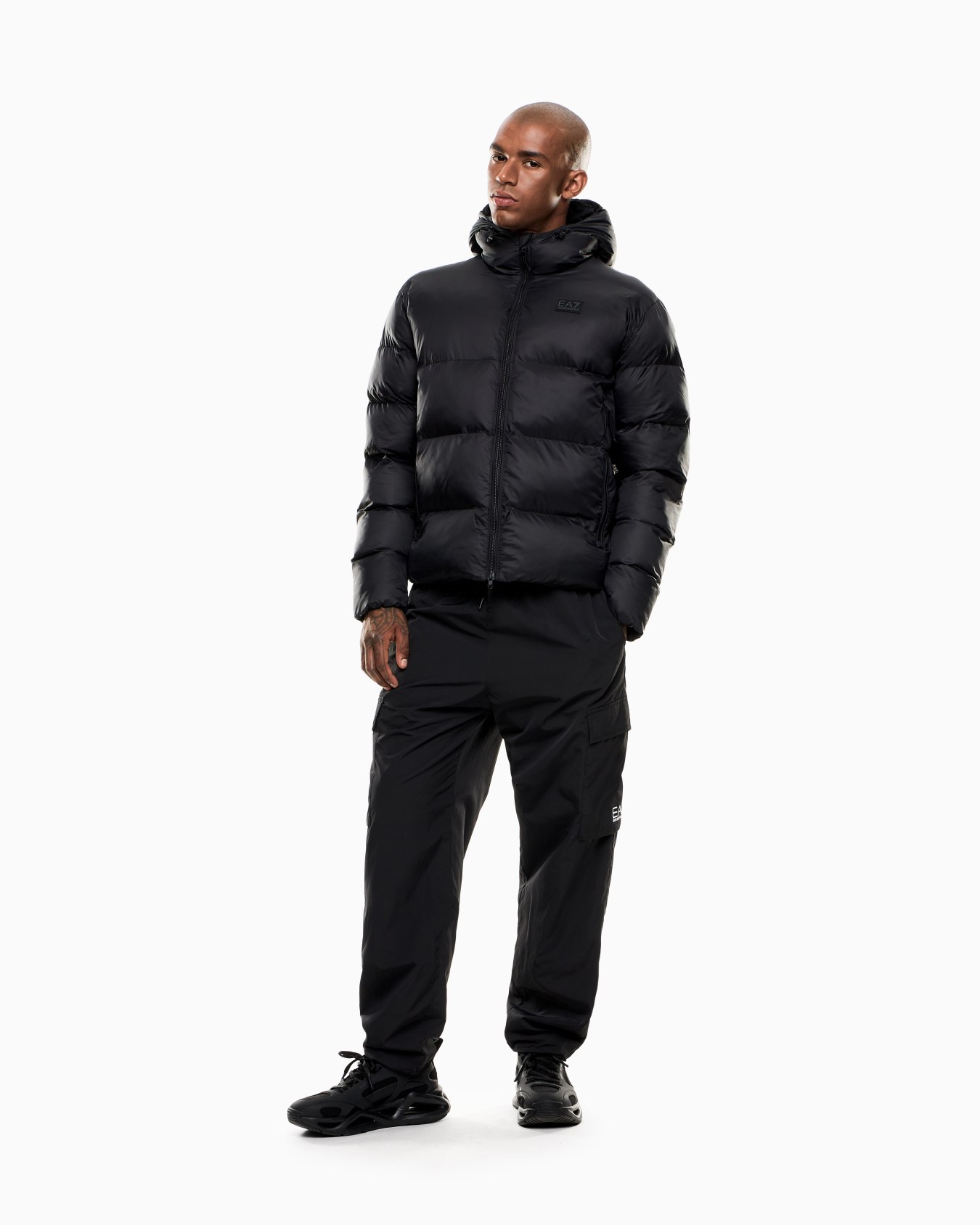 Technical fabric padded jacket with hood Slide 2
