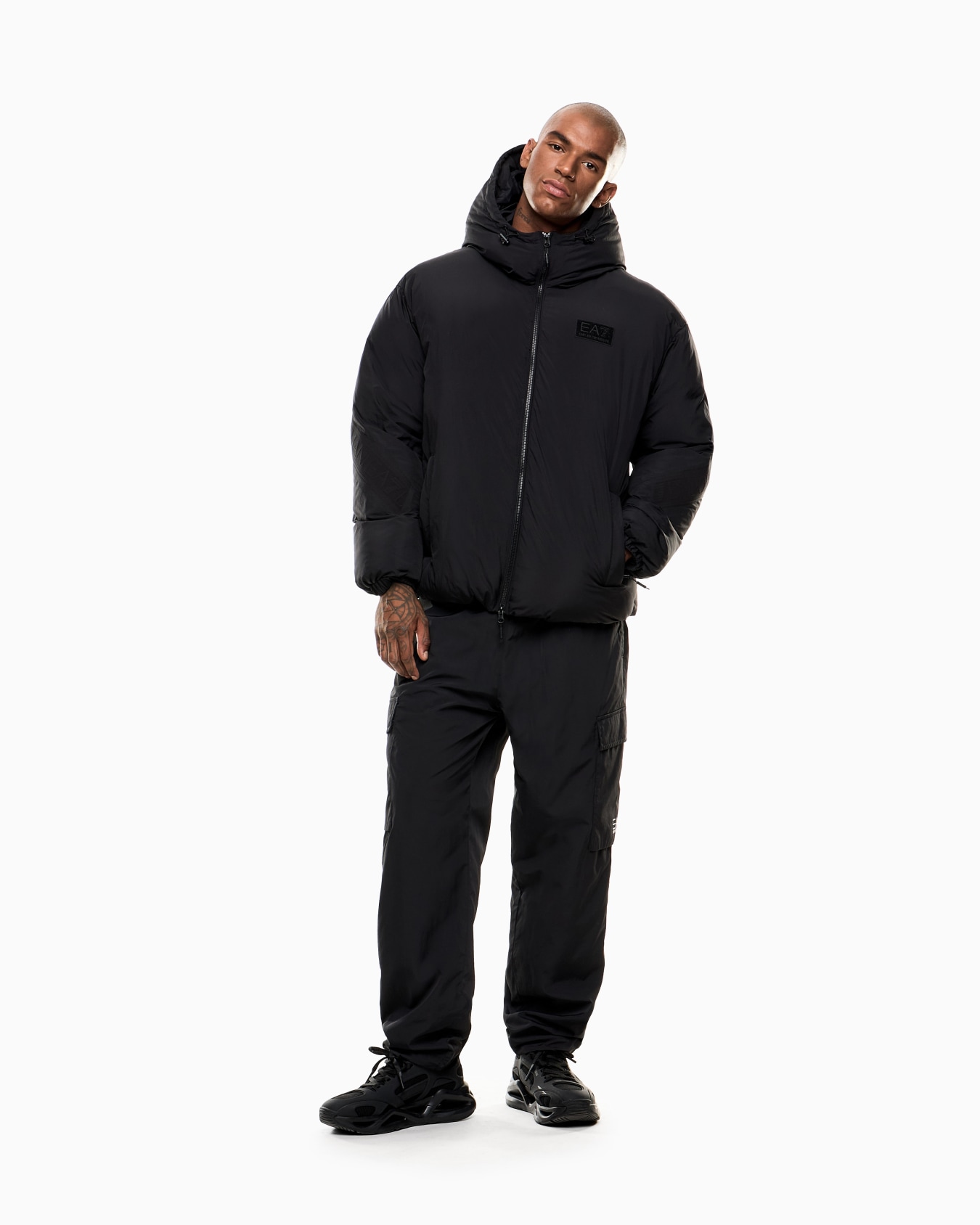 Technical fabric padded jacket with hood Slide 2