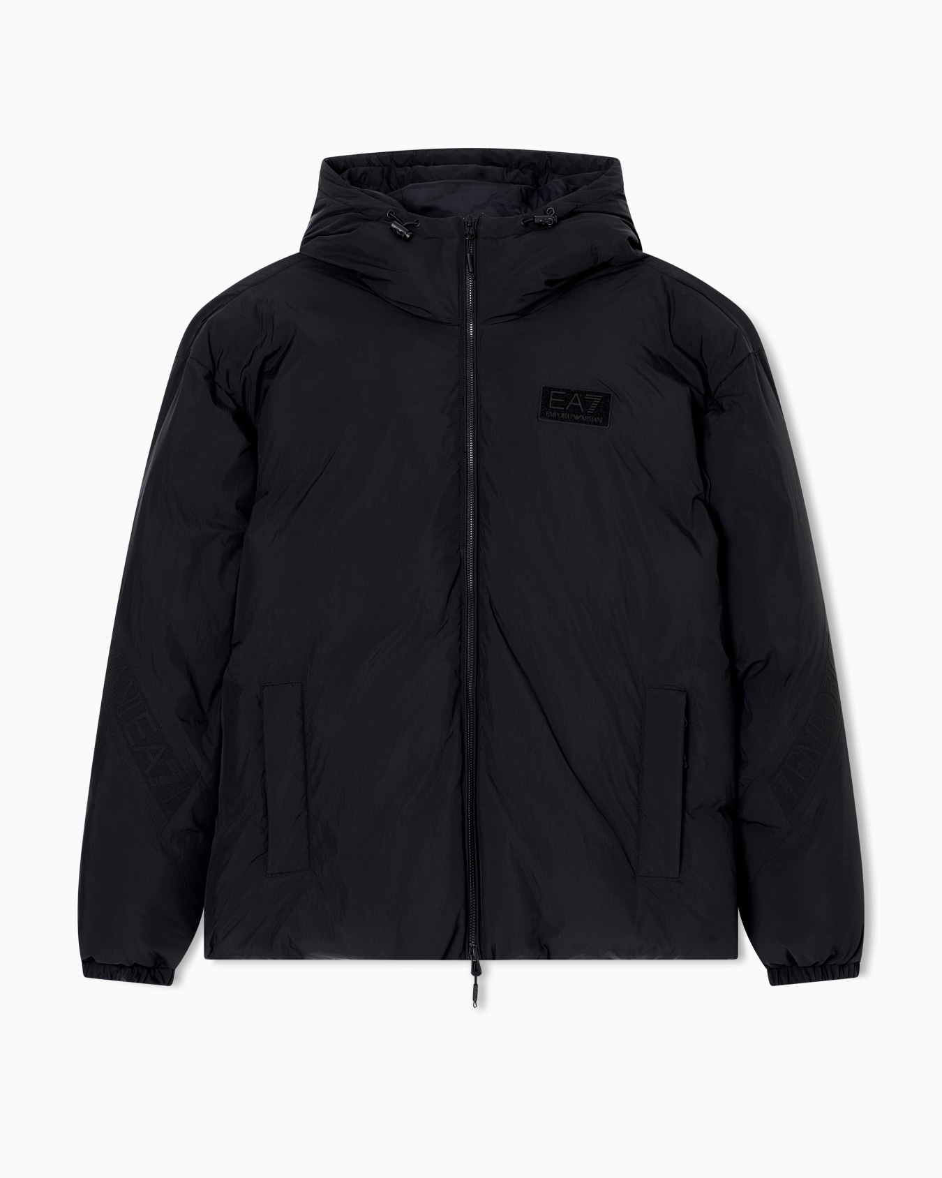 Technical fabric padded jacket with hood Slide 0