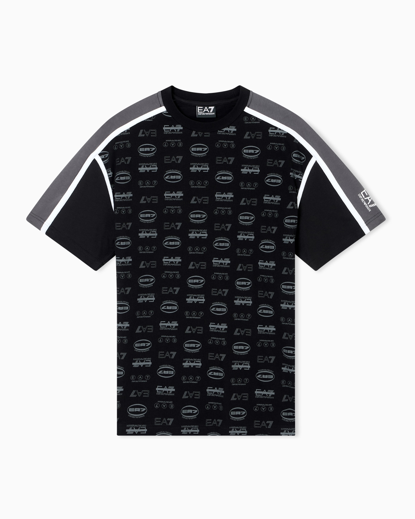 Logo Series cotton crew-neck T-shirt with all-over monogram motif Slide 0