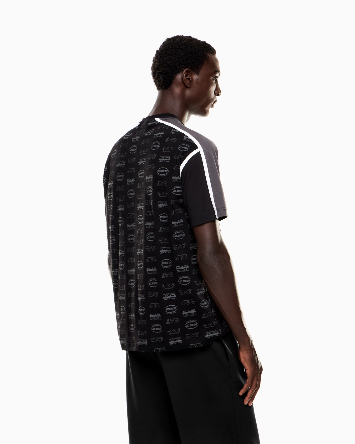 Logo Series cotton crew-neck T-shirt with all-over monogram motif Slide 2