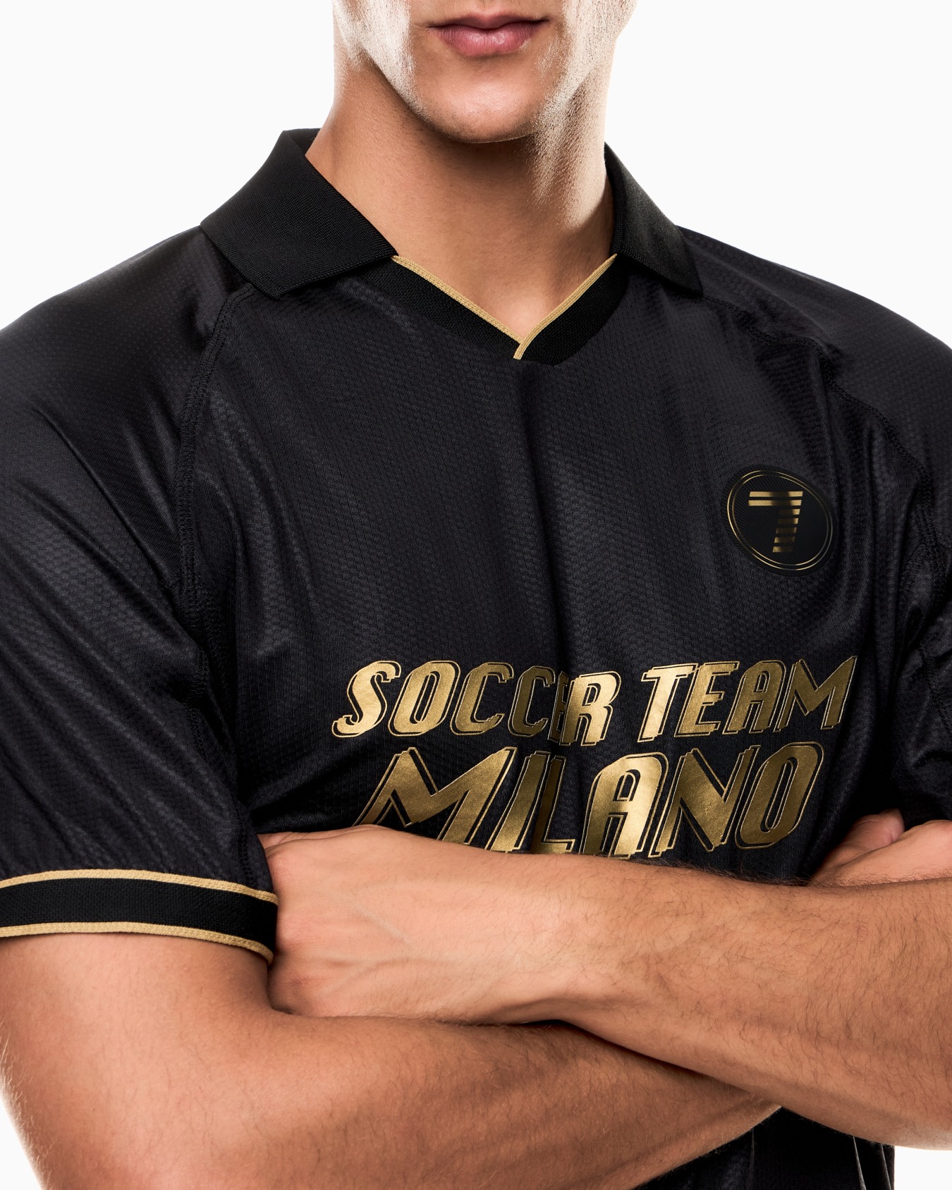 Soccer T-shirt and shorts set in jacquard jersey Slide 3