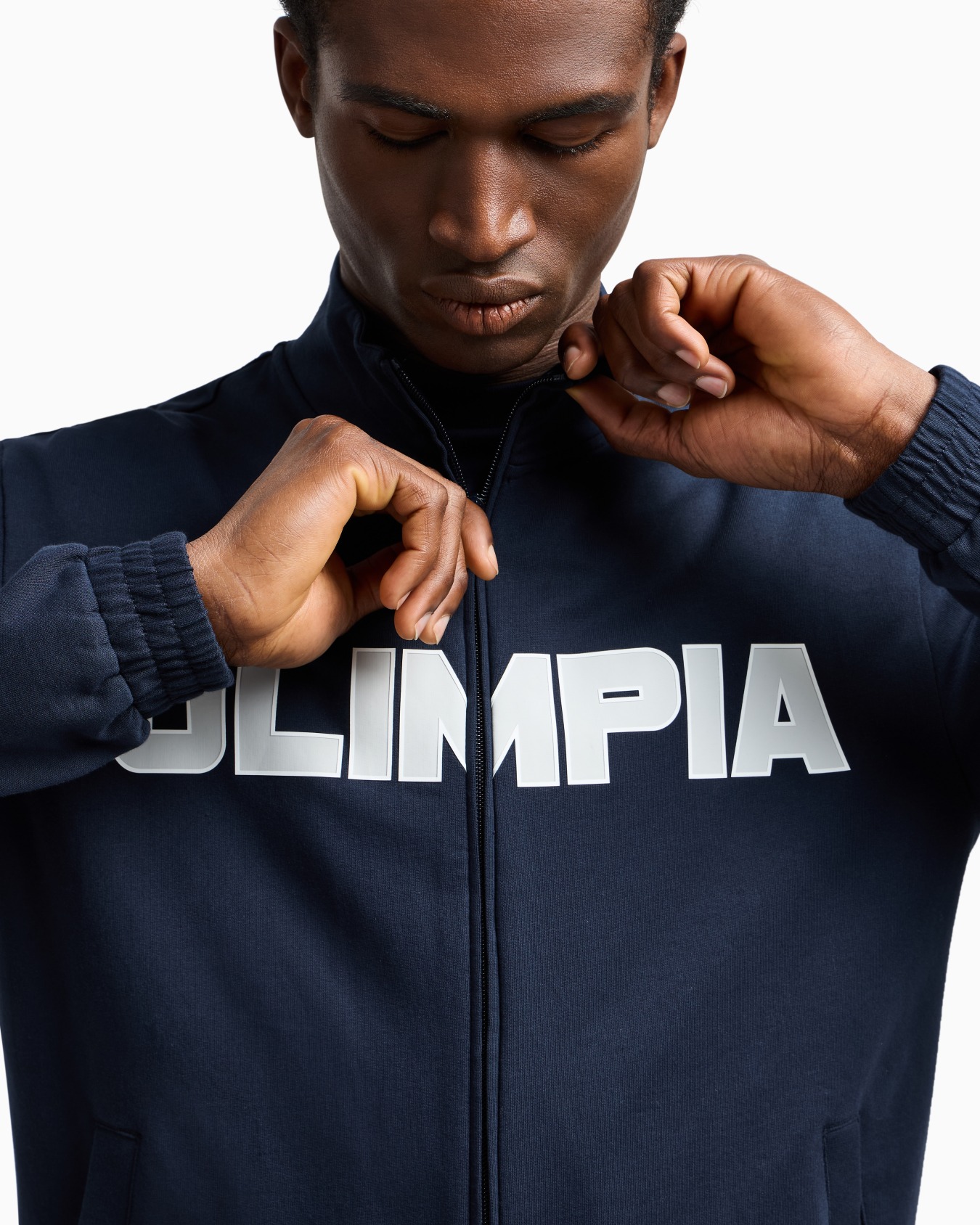 Olimpia Milano Sweat zippé en jersey de coton Diapositive 4