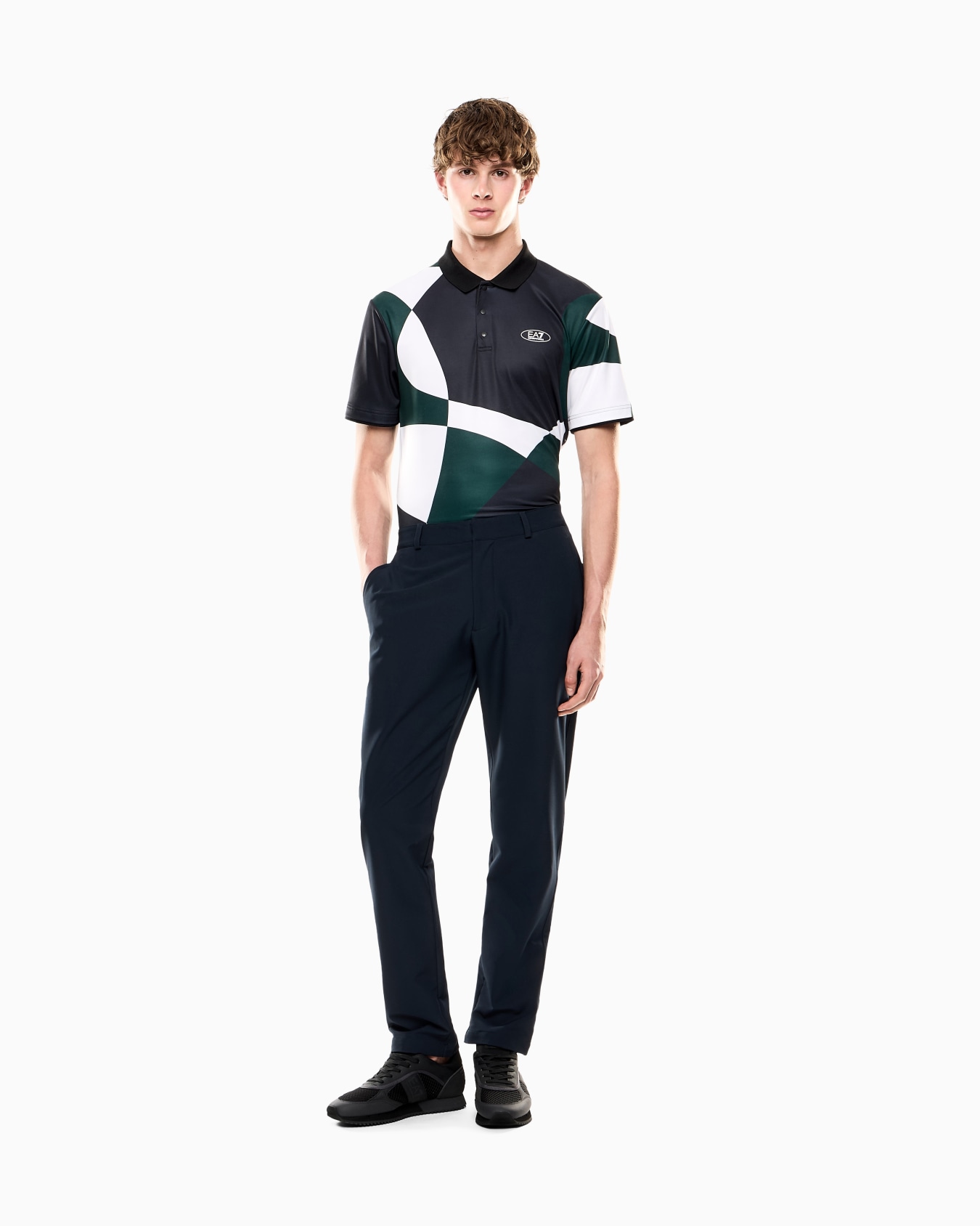 Golf Pro printed polo shirt in VENTUS7 technical fabric Slide 1
