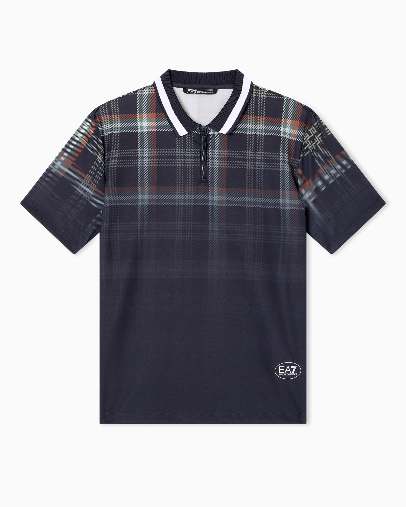 Golf Club polo shirt in stretch technical fabric with a check motif Slide 0